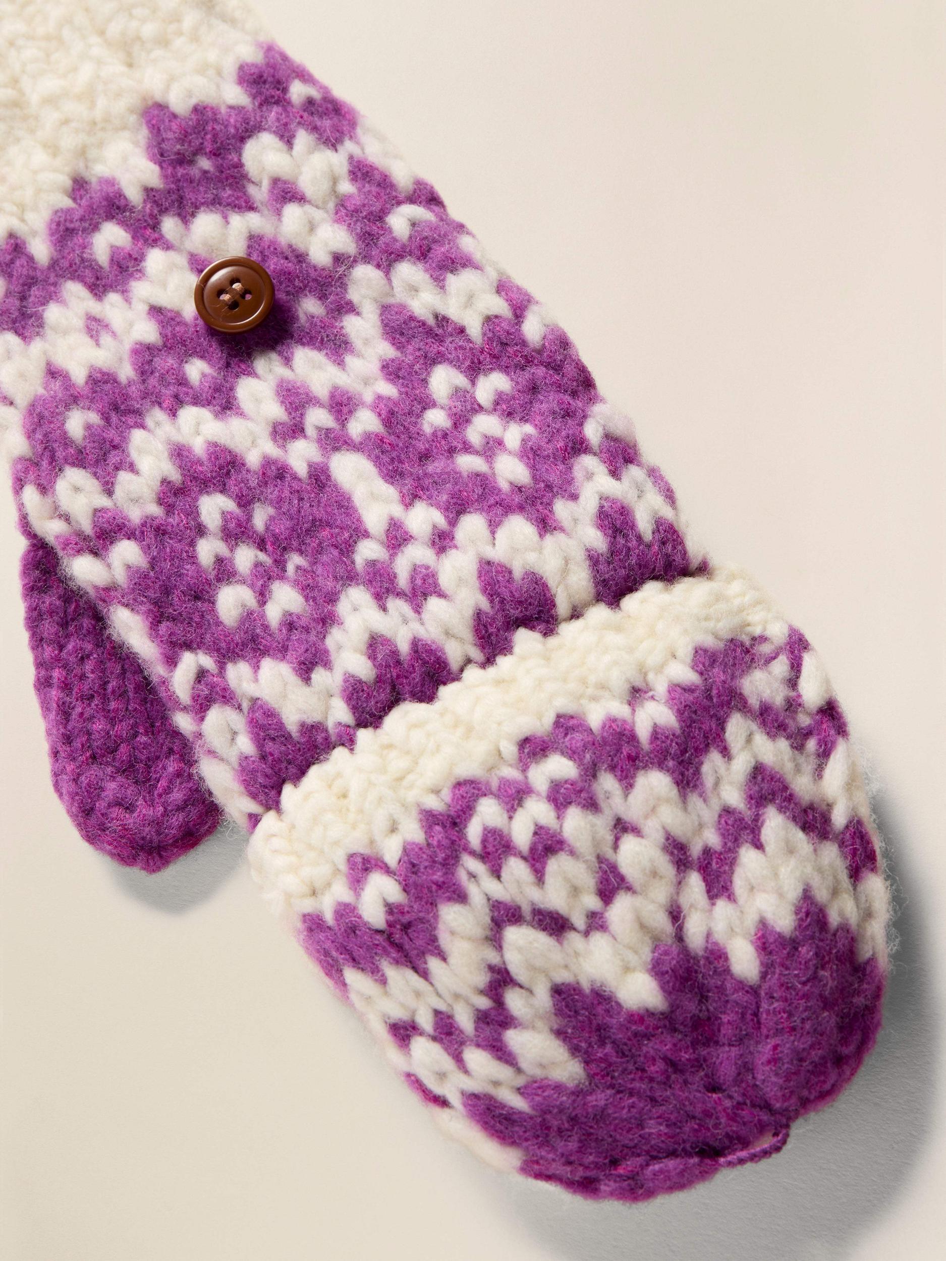 Valley Fairisle Mitten - Purple Fairisle Female Product Image