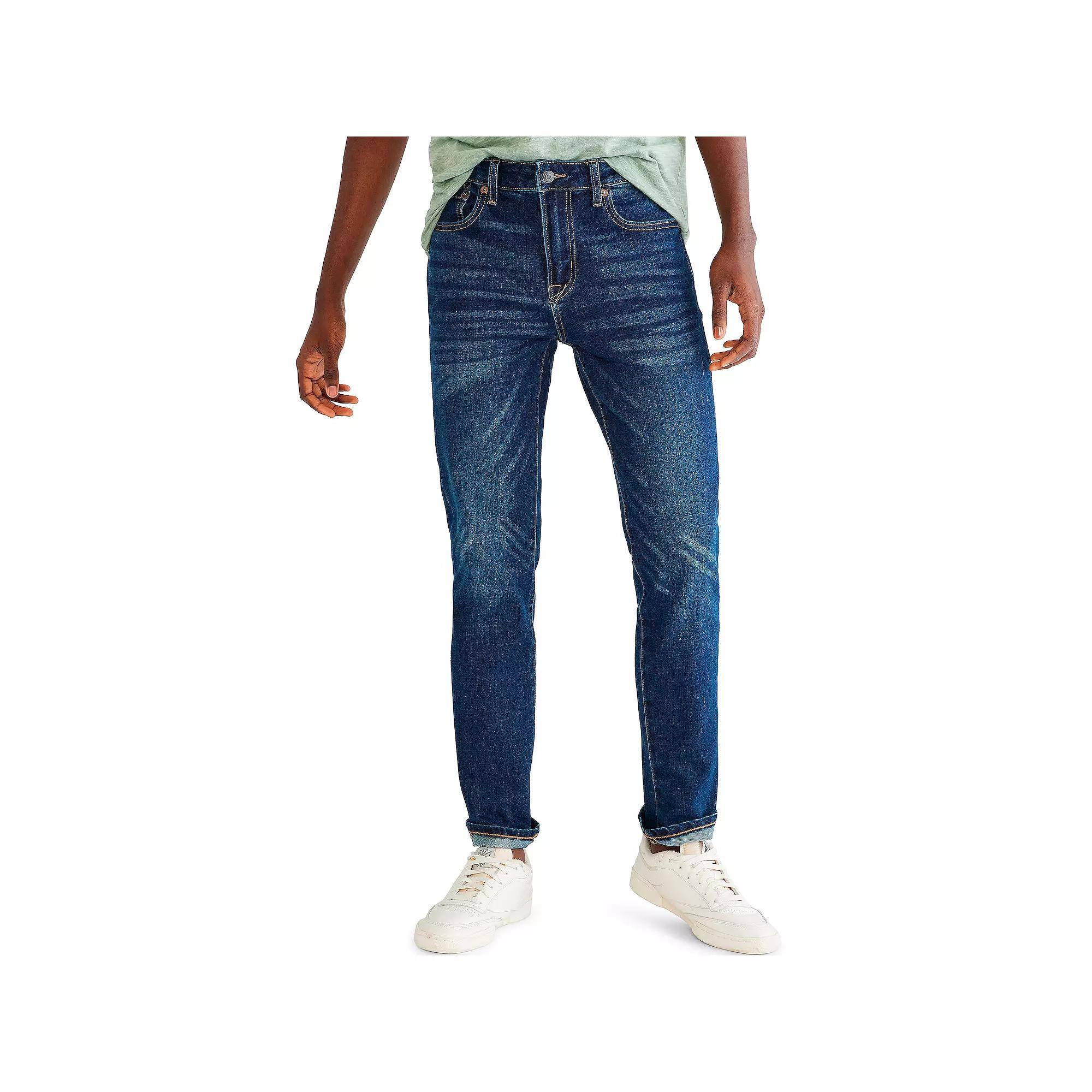 Mens Aeropostale Slim Cut Premium Eco Air Jeans Dark Blue Product Image