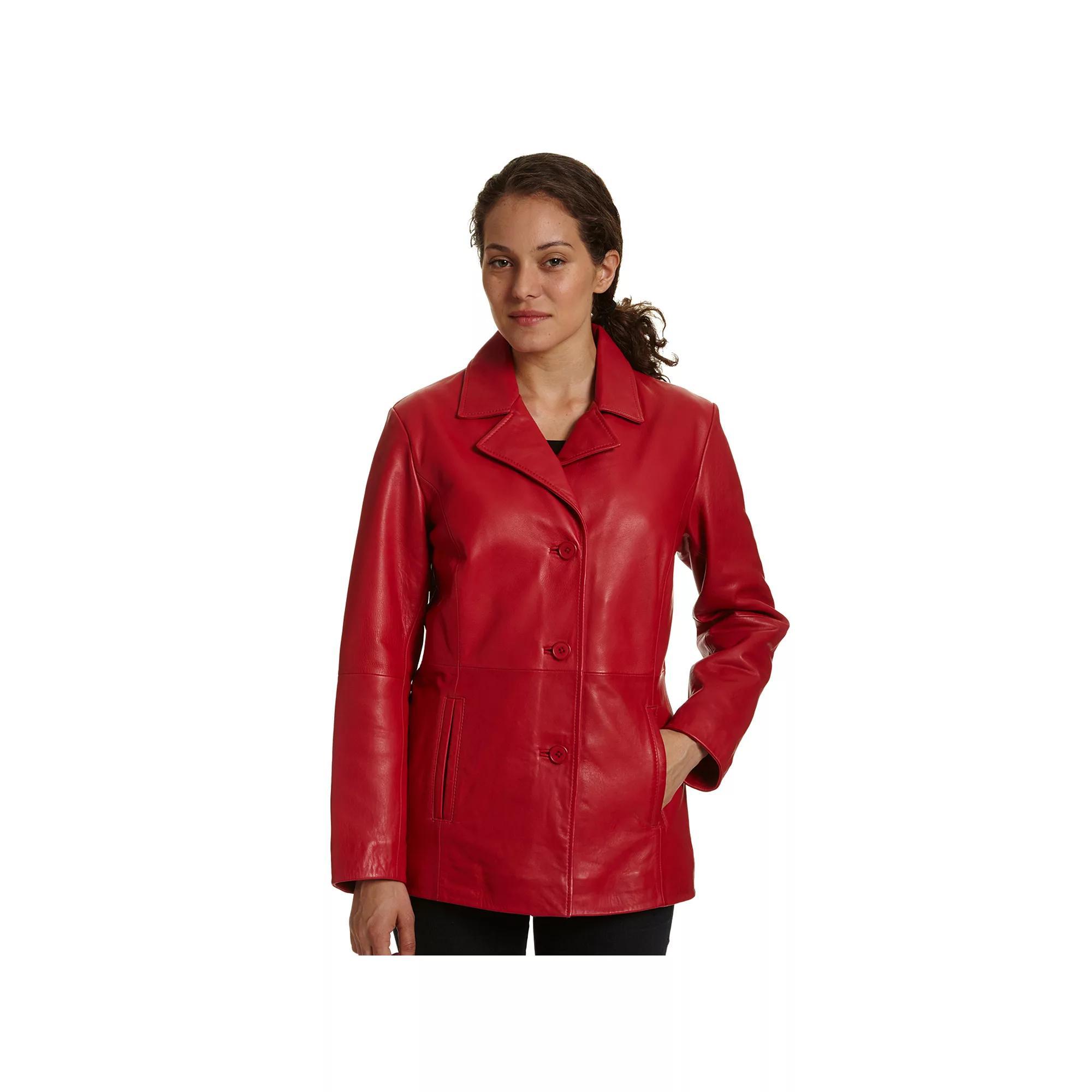 Women's Excelled Leather Jacket, Size: XL, Red Product Image
