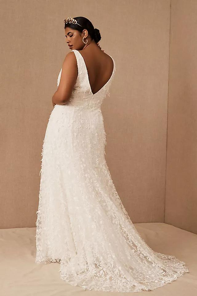 Jenny by Jenny Yoo Lourdes V-Neck Convertible-Sleeve Lace Wedding Gown Product Image