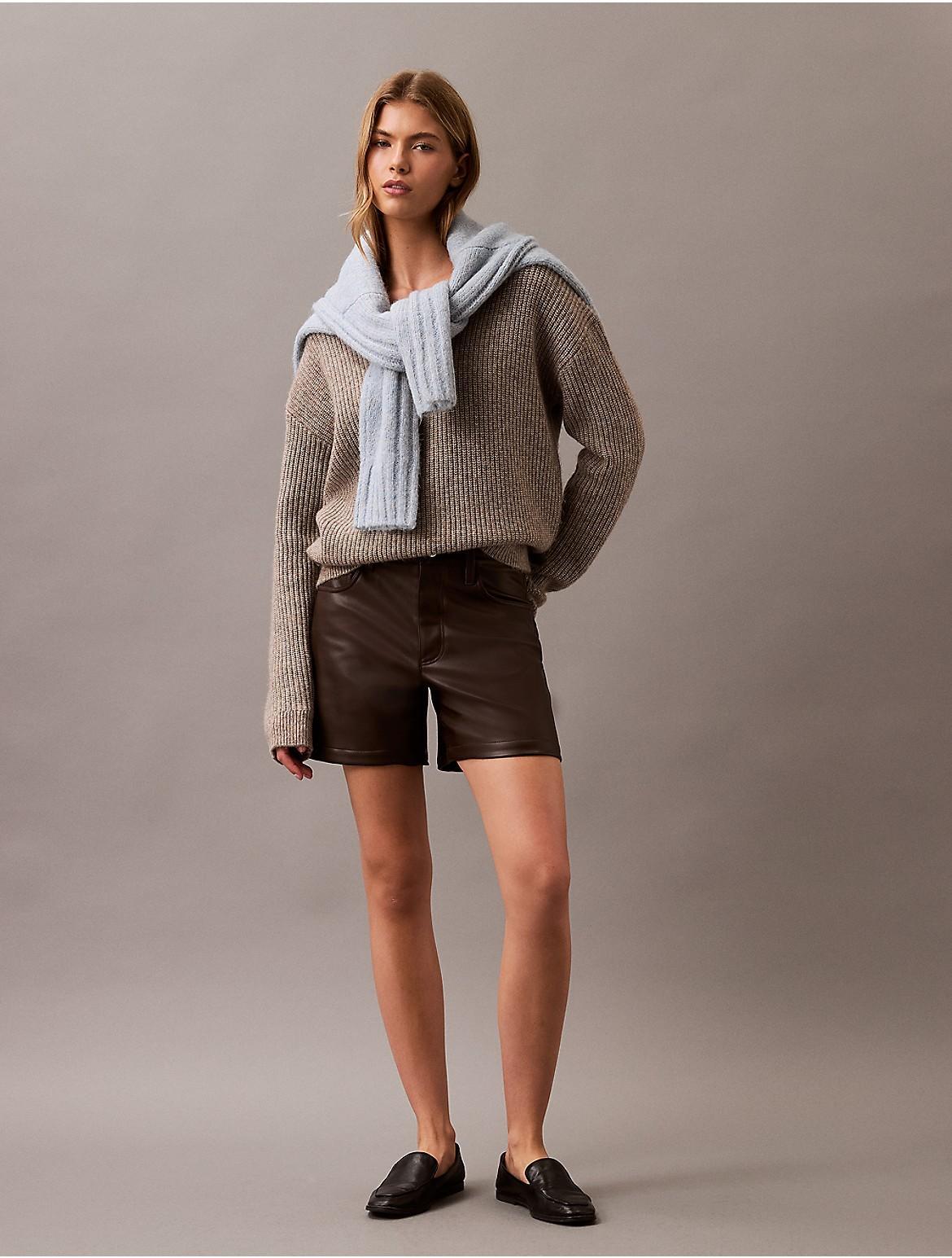 Calvin Klein Women's 90s Faux Leather Shorts - Brown - 12W x 2RL Product Image