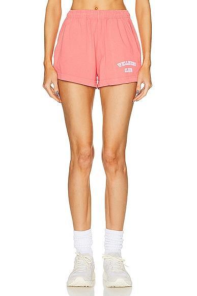 Sporty & Rich Wellness Club Flocked Disco Short in Pink Product Image