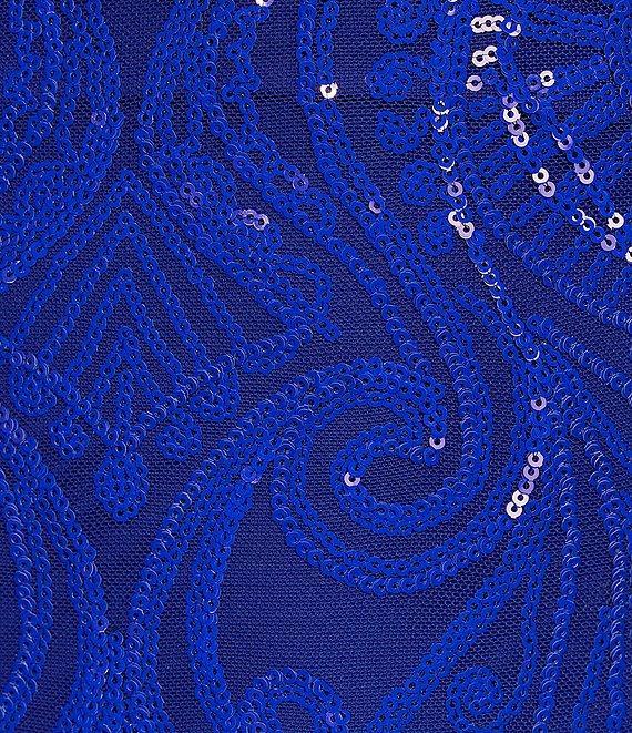 Next Up Bungee Cord Straps Double X Low Back Sequin Short Bodycon Dress Product Image