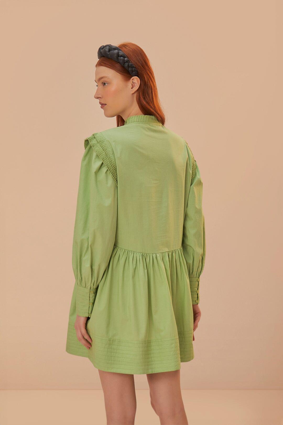 Green Open Yoke Mini Dress, GREEN / L Product Image