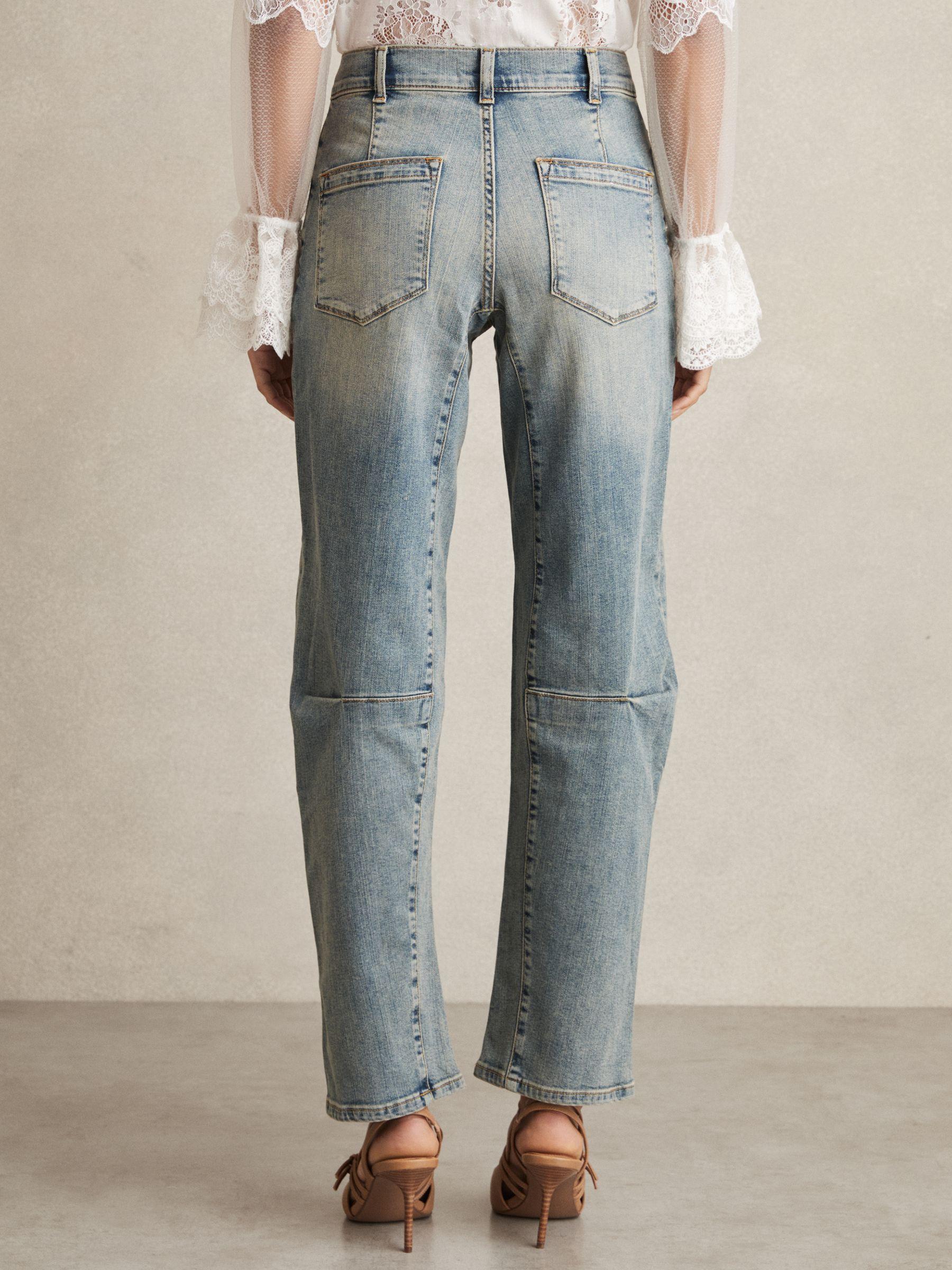 Barrel-Leg Dart Jeans in Light Blue Product Image