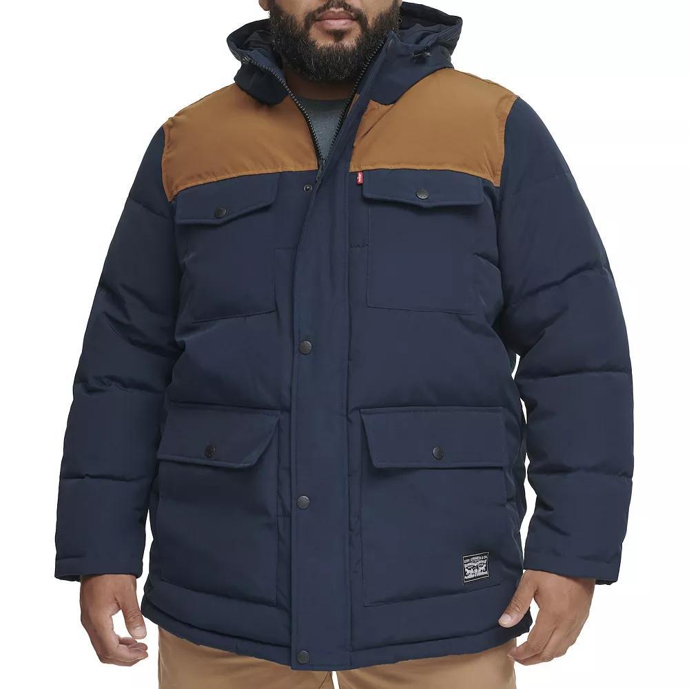 Big & Tall Levi's® 4 Pocket Hooded Puffer Jacket, Men's, Size: XL Tall, Camouflage Product Image