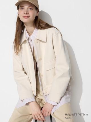 Womens Jersey Relaxed Jacket Natural 2XL UNIQLO US Product Image