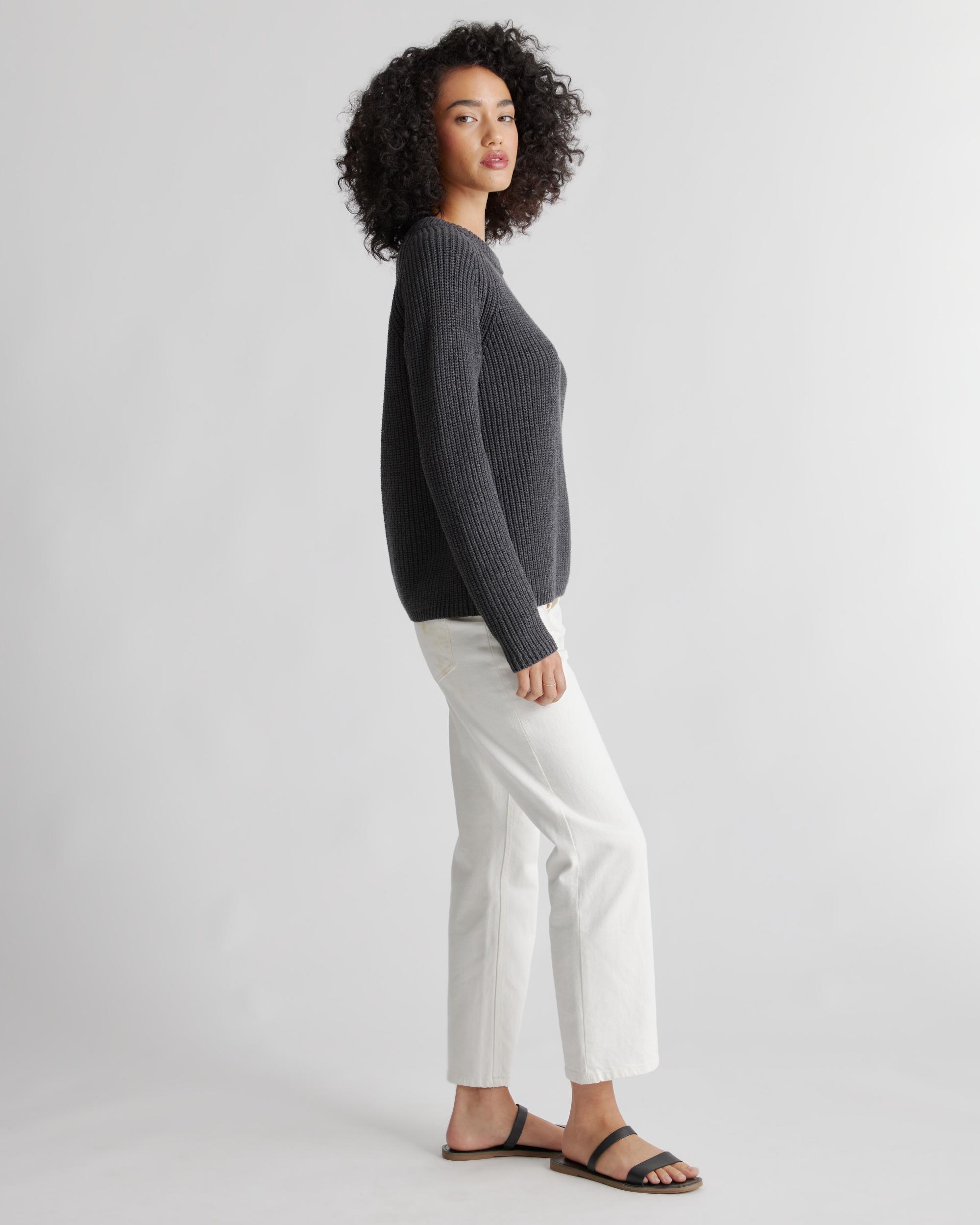 Quince | Women's Fisherman Crew Sweater Organic Cotton Product Image