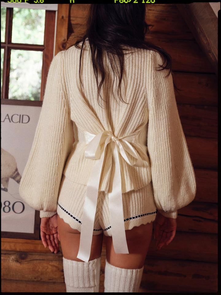 Jeannette Sleep Short — Ivory Product Image