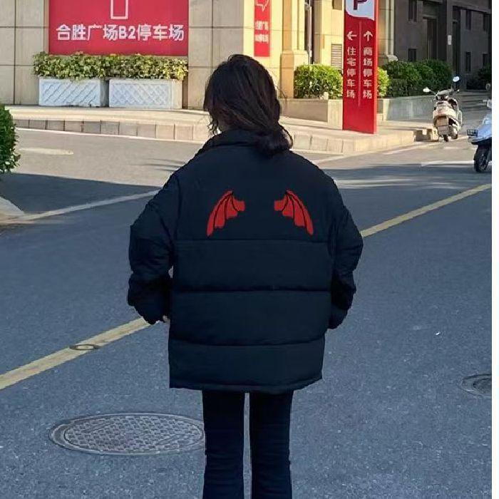 Wing Print Zip Puffer Jacket Product Image