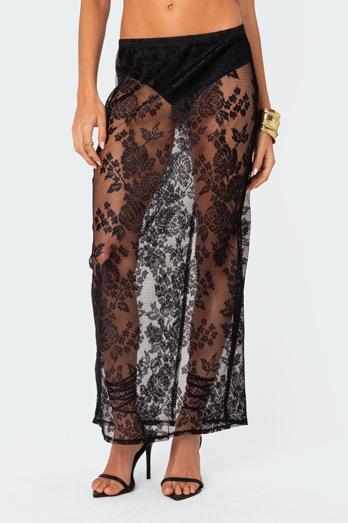 Bess Open Back Sheer Lace Top Product Image