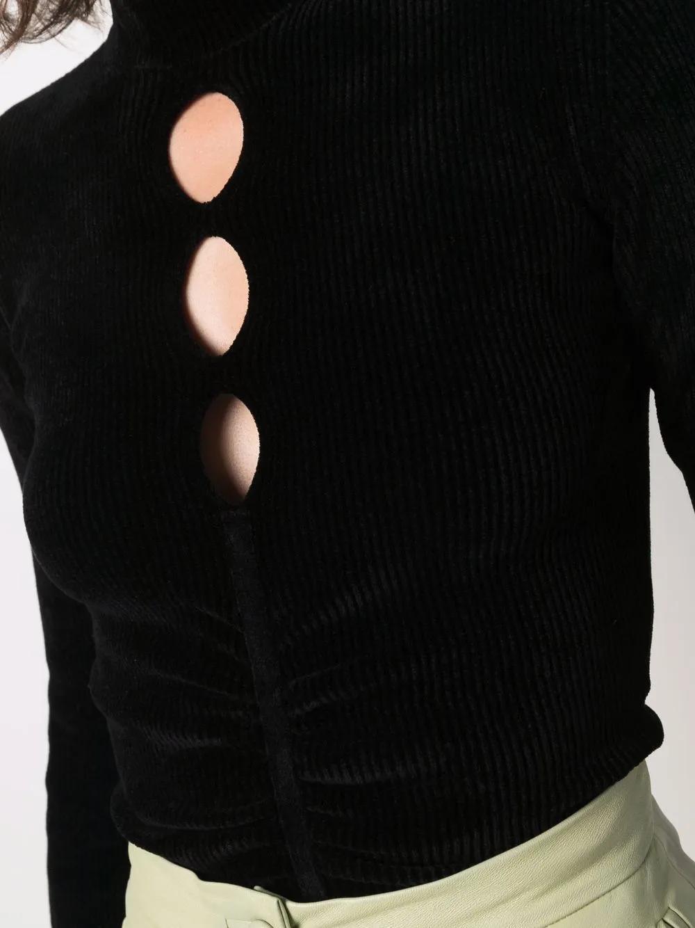 MSGM Cut-out Detail Knitted Top - Atterley In Black Product Image