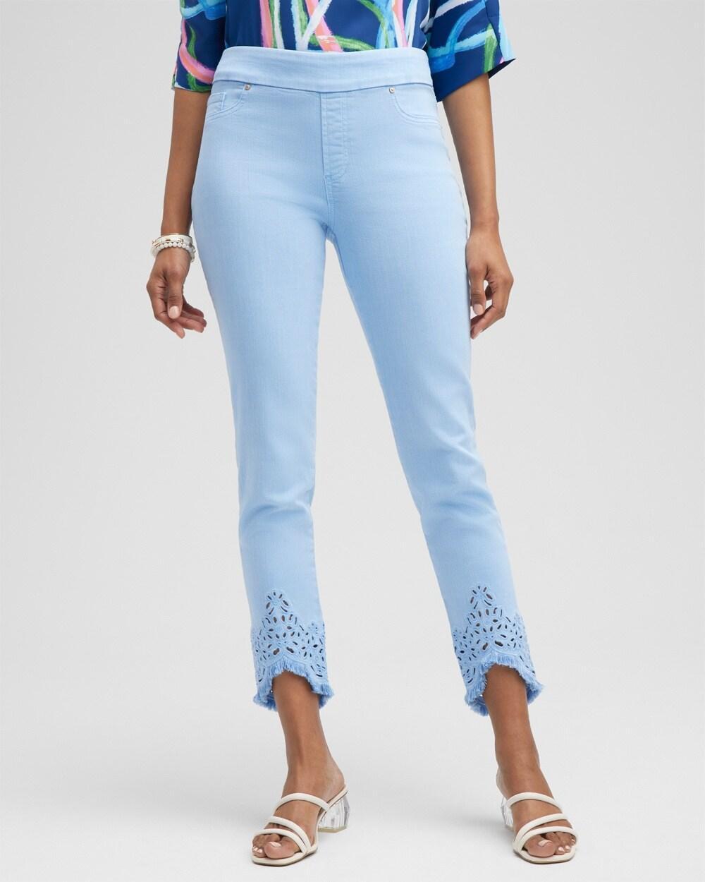 Eyelet Tulip Hem Pull-on Ankle Jeggings Product Image