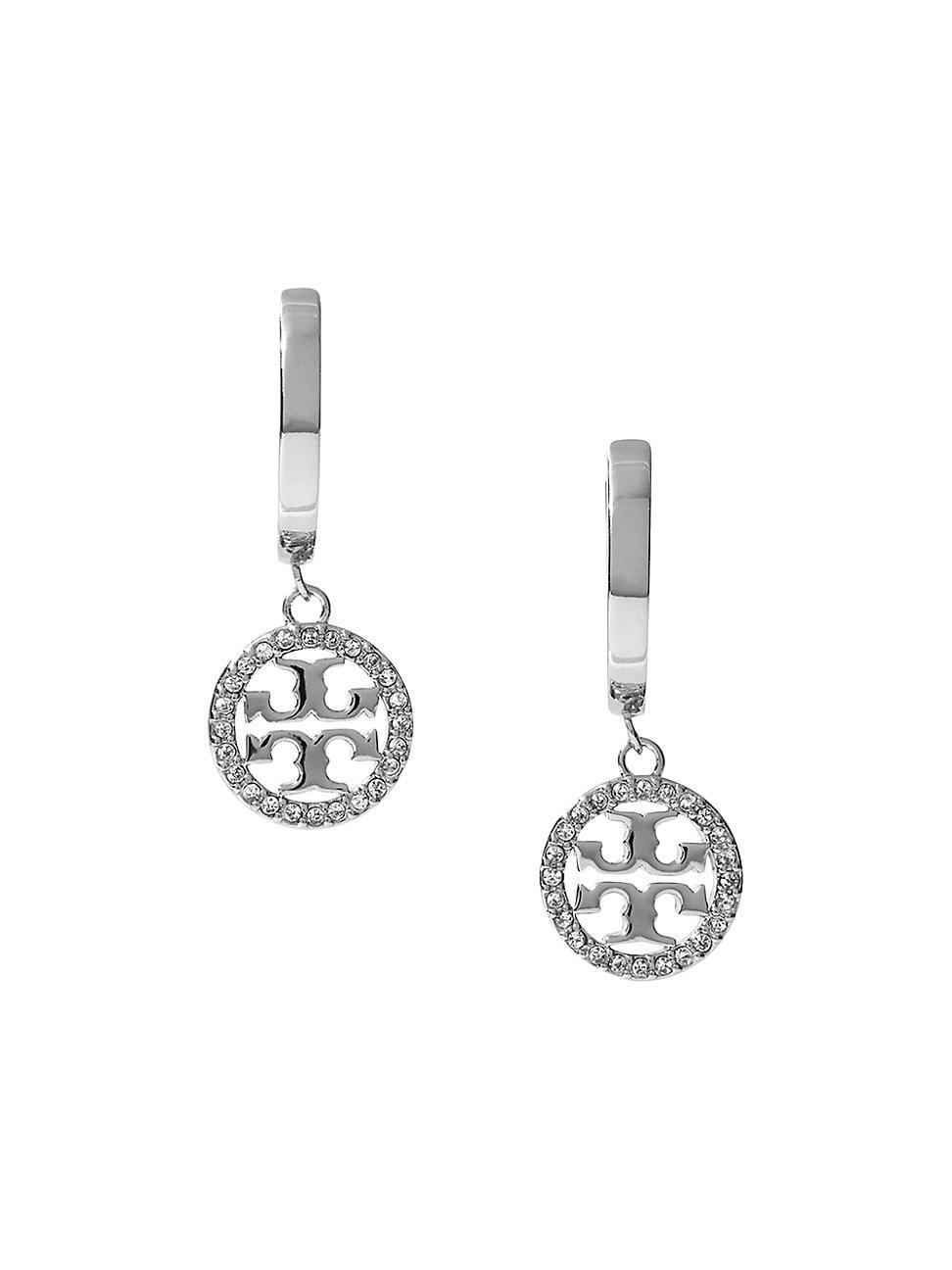 Womens Miller Silvertone & Glass Crystal Huggie Hoop Earrings Product Image