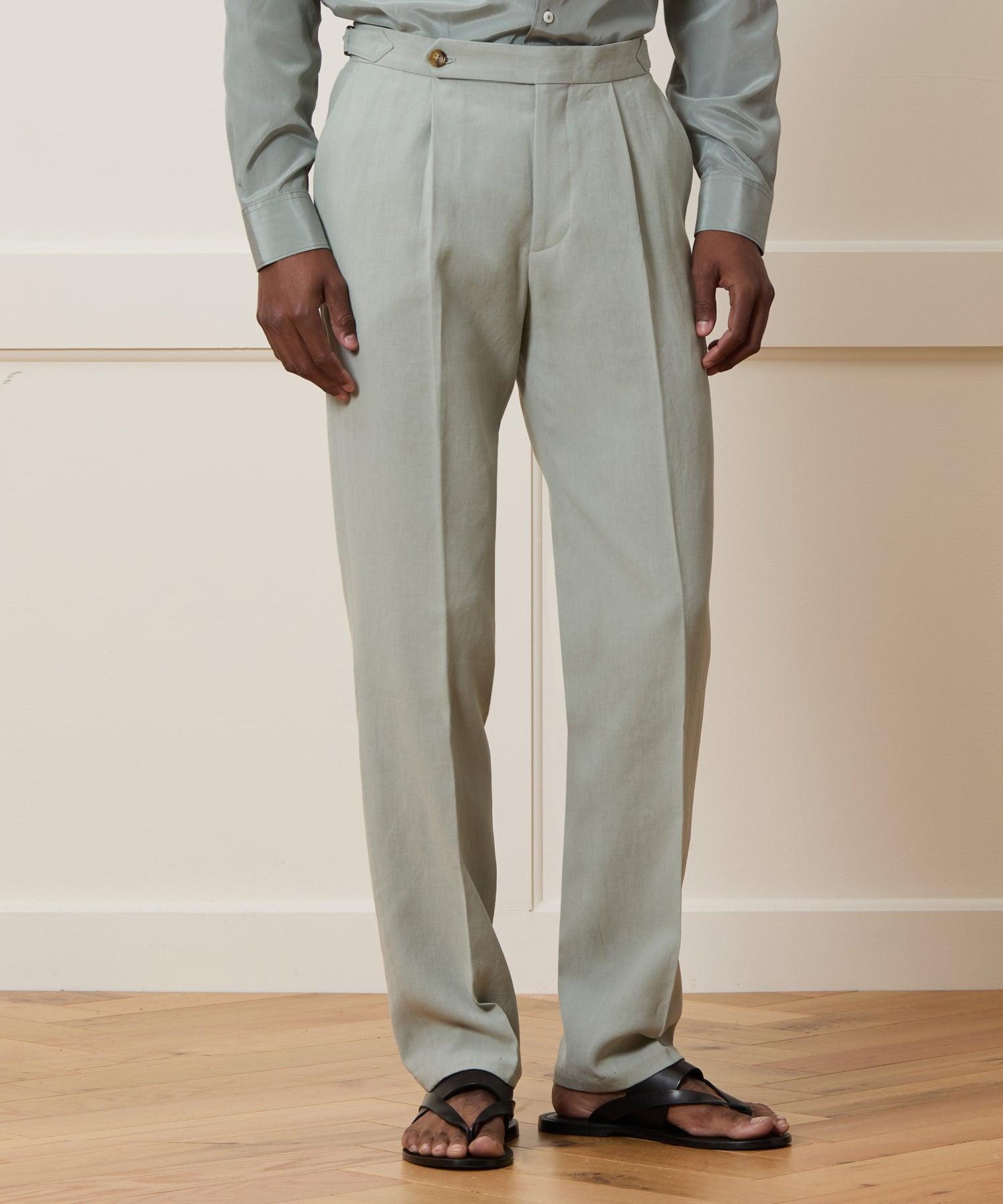 Italian Sueded Linen Side Tab Trouser Product Image