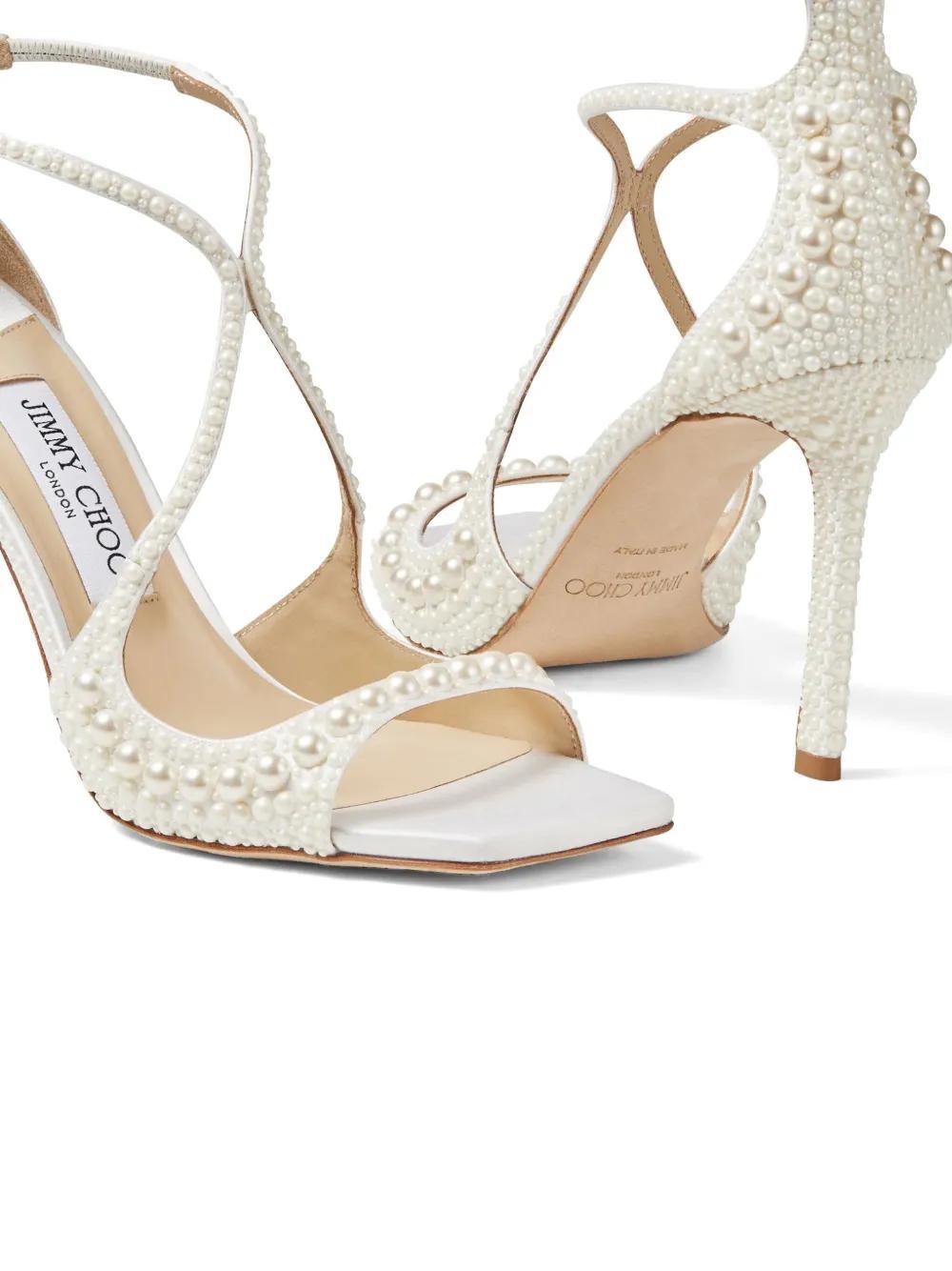Azia 95mm pearl-embellished sandals Product Image