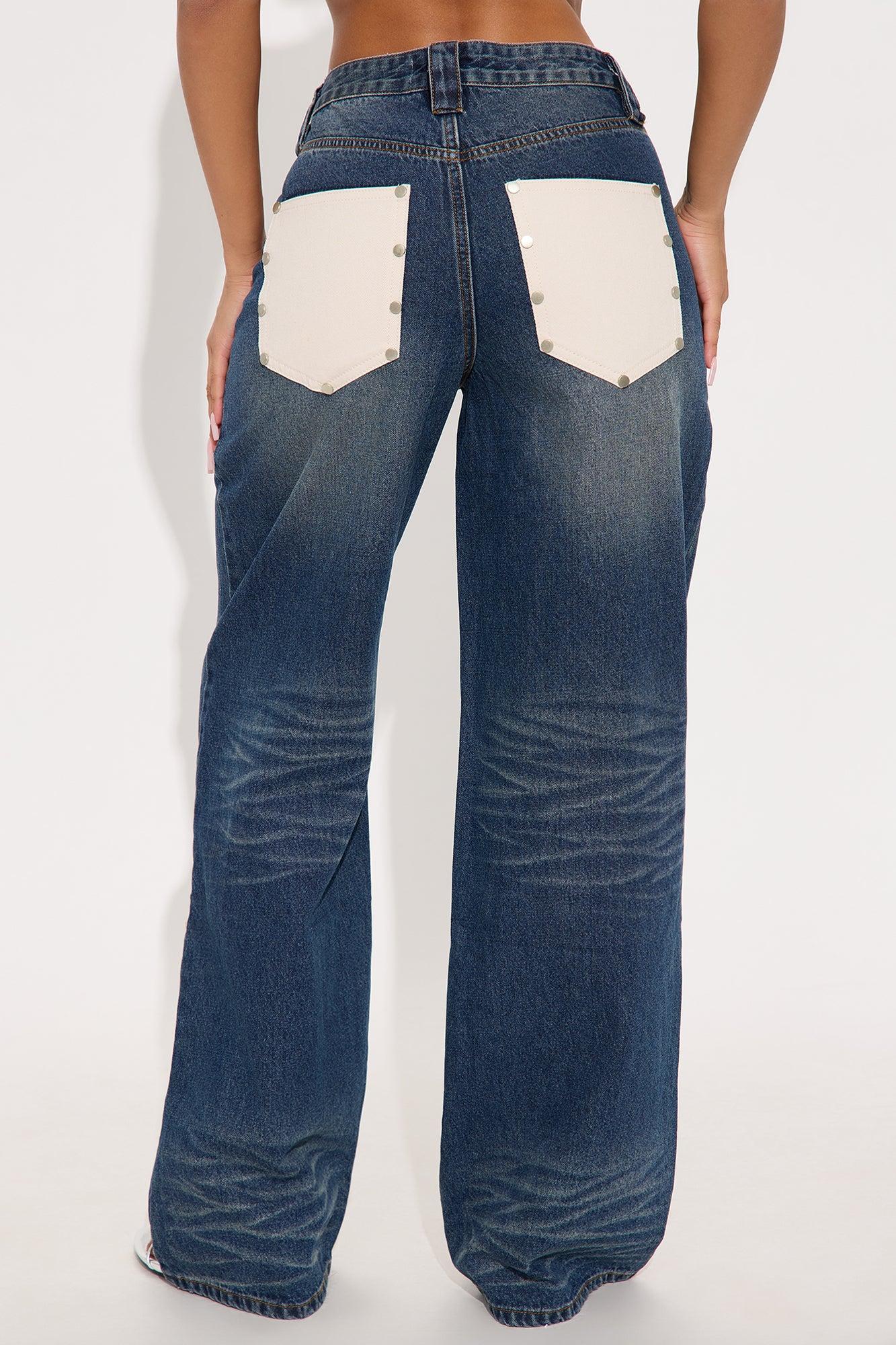 Big Talk Wide Leg Jeans - Dark Wash Female Product Image