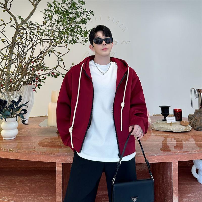 Plain Zip Hoodie Product Image