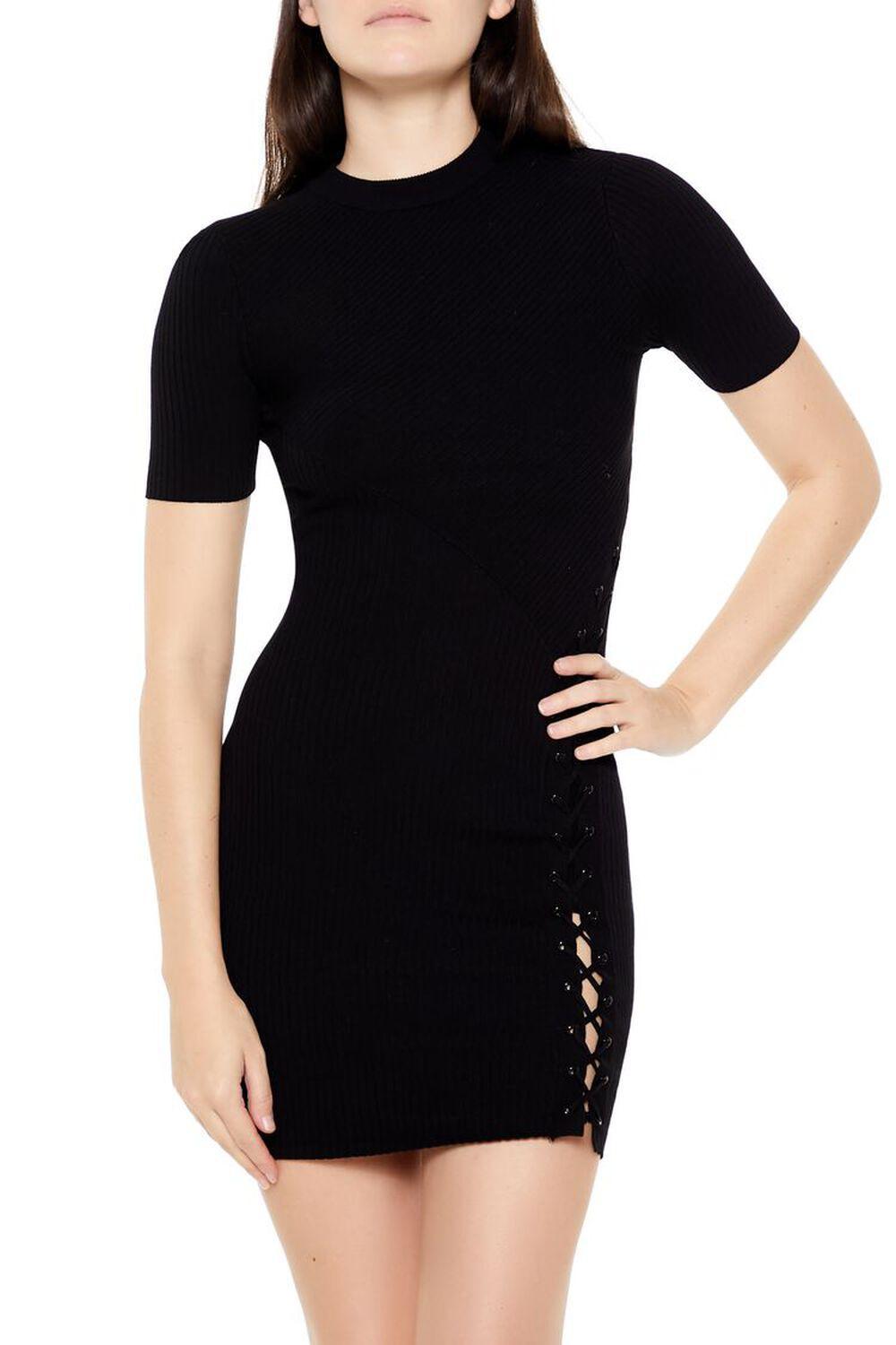 Lace-Up Mini Sweater Dress | Forever 21 Product Image