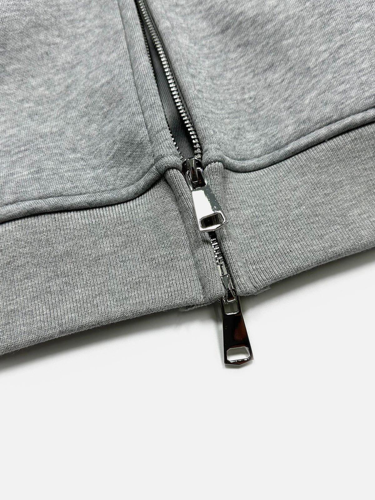 Aelfric Eden Plaid Double Layer Zip Up Hoodie Product Image