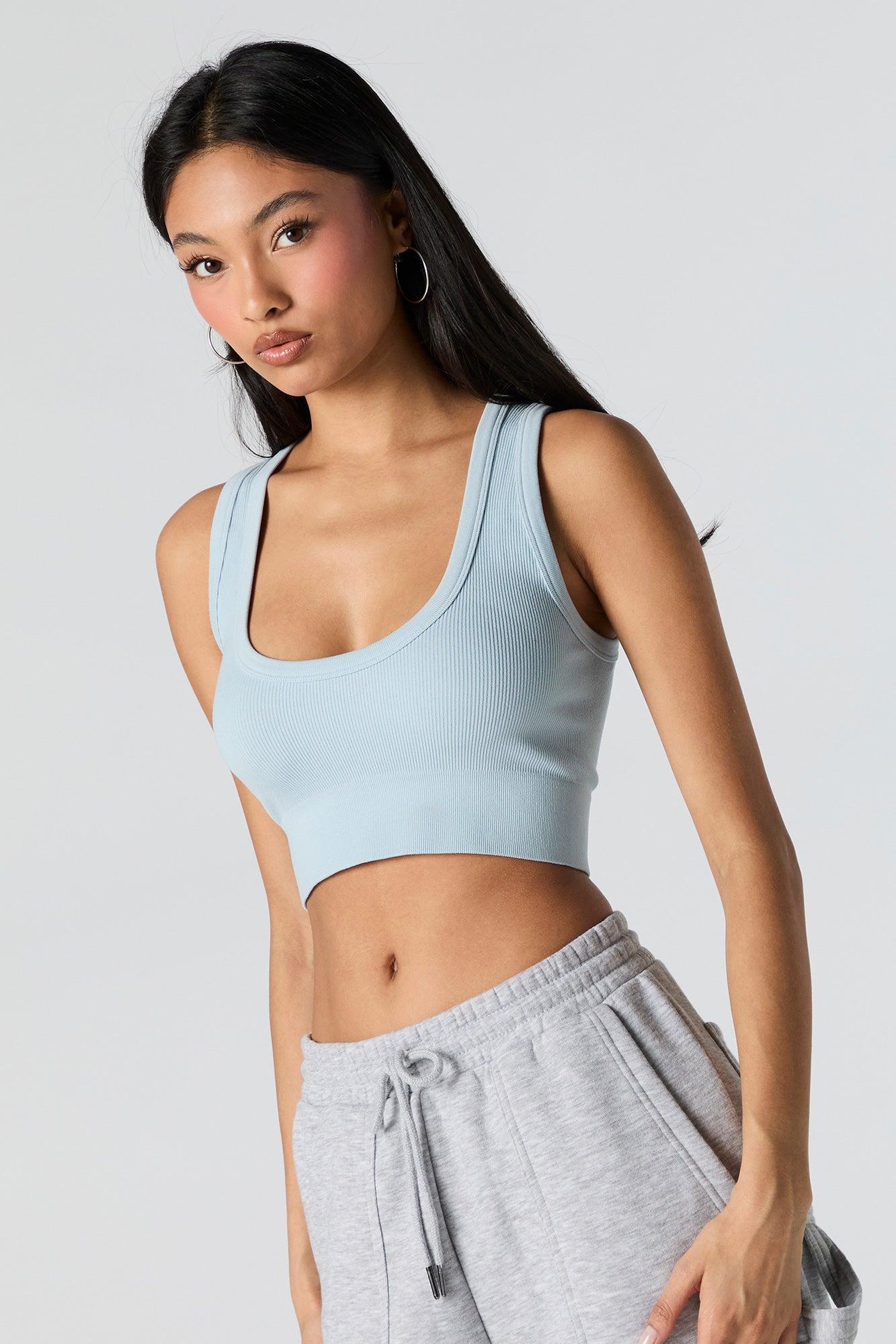 Seamless Ultra Scoop Neck Cropped Tank Female Product Image