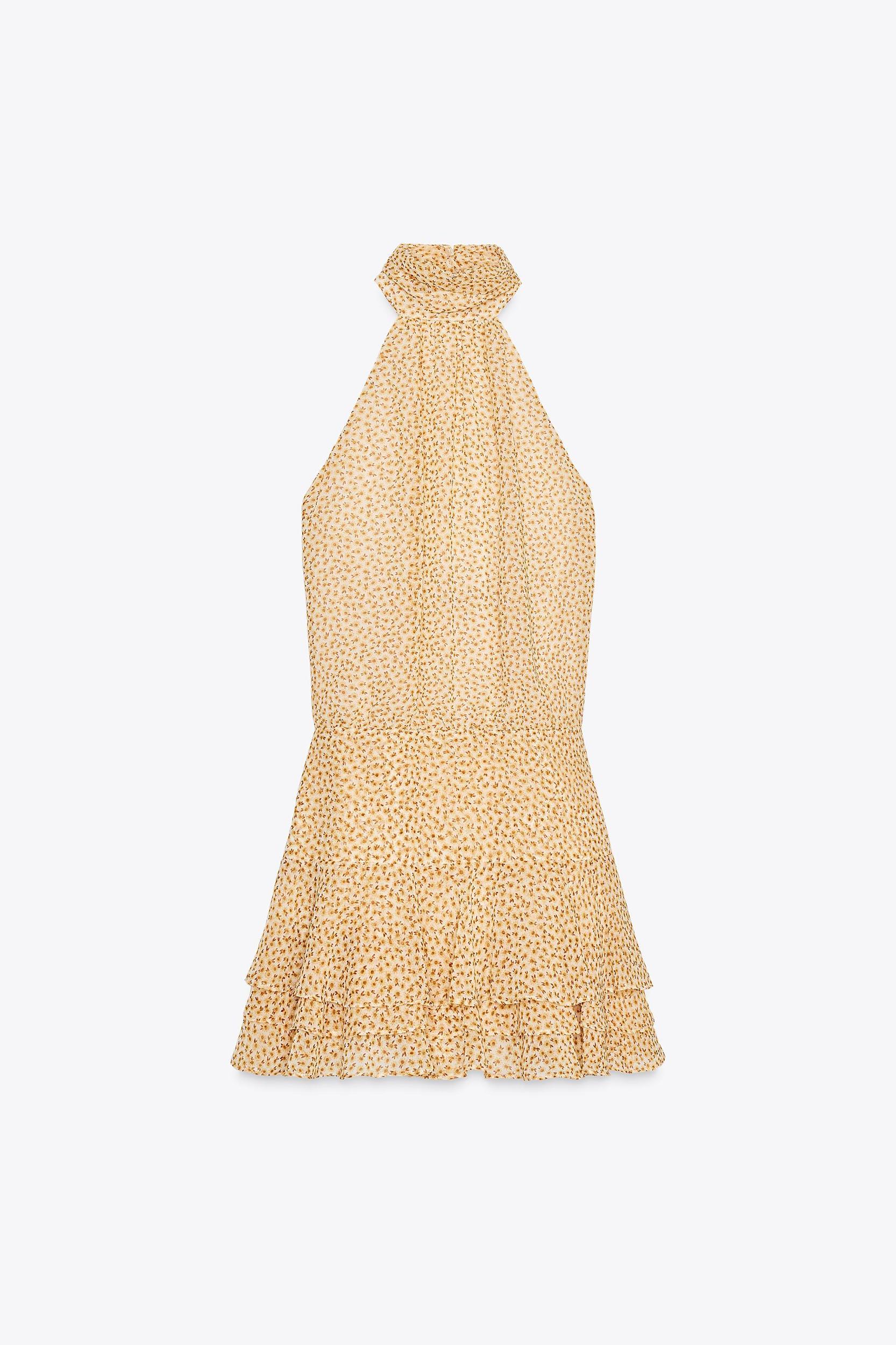 FLORAL PRINT RUFFLE MINI DRESS Product Image