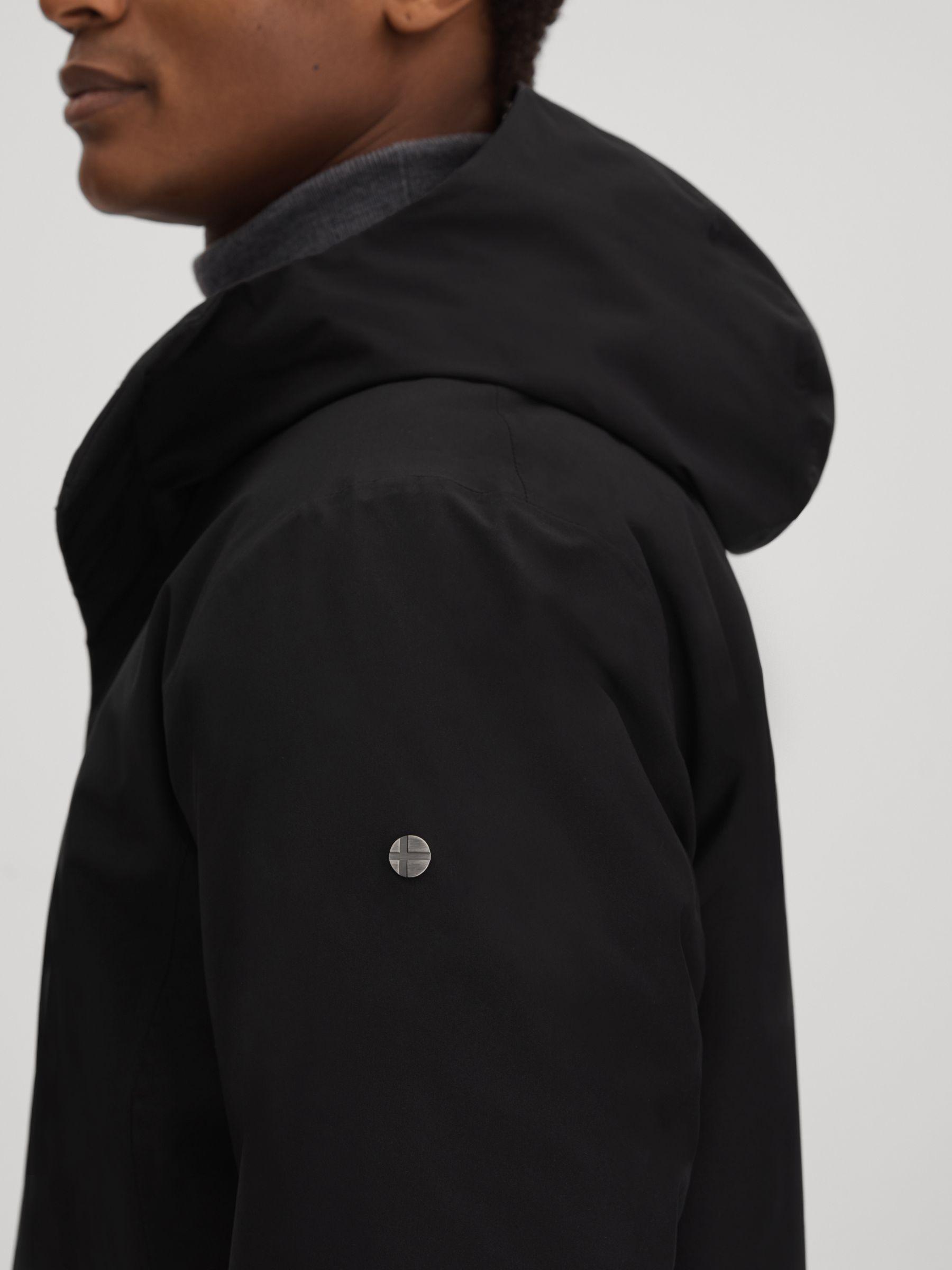 Scandinavian Edition Waterproof Hooded Coat in Black Product Image
