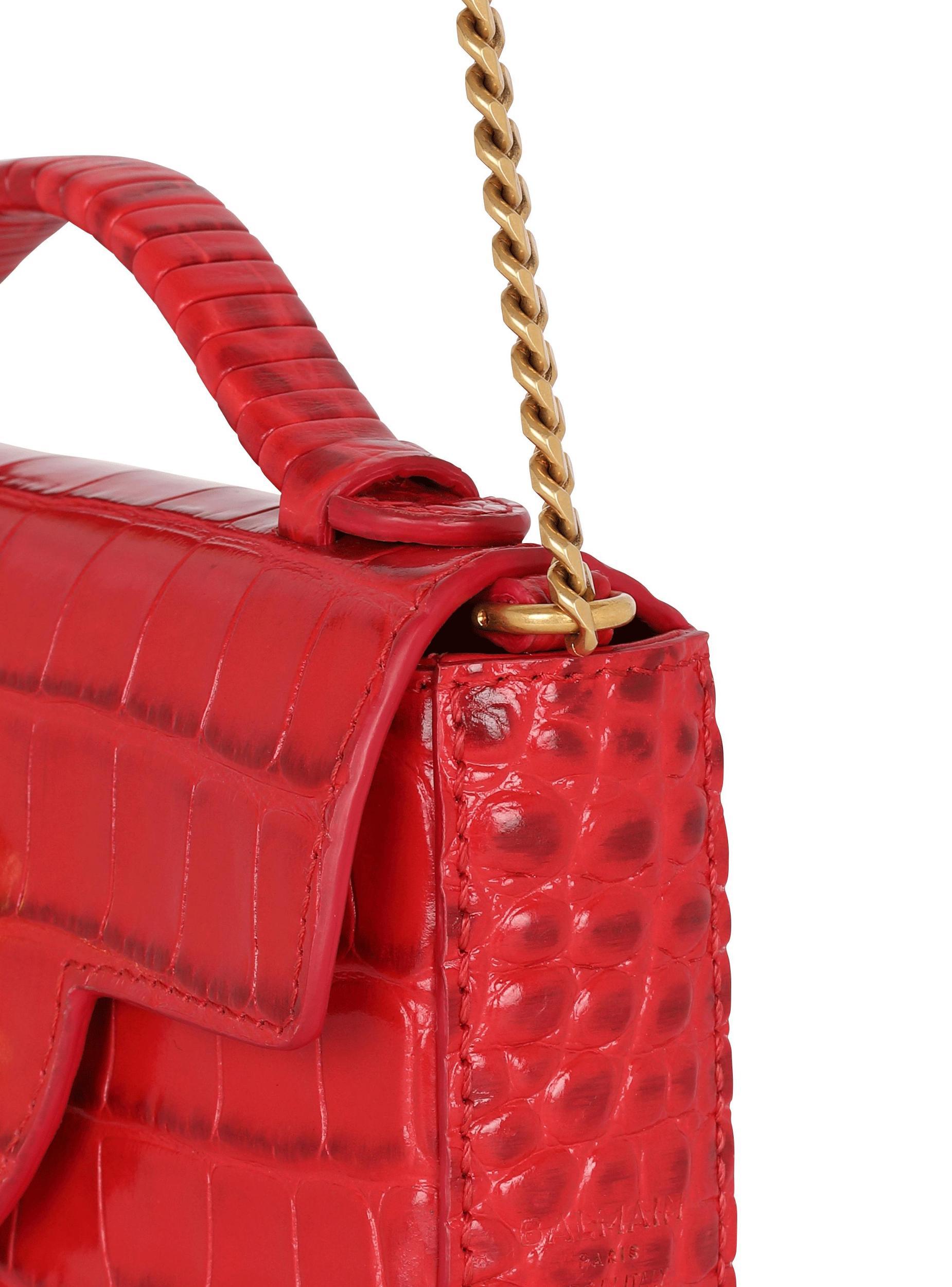 B-Buzz mini bag in crocodile-print leather Product Image