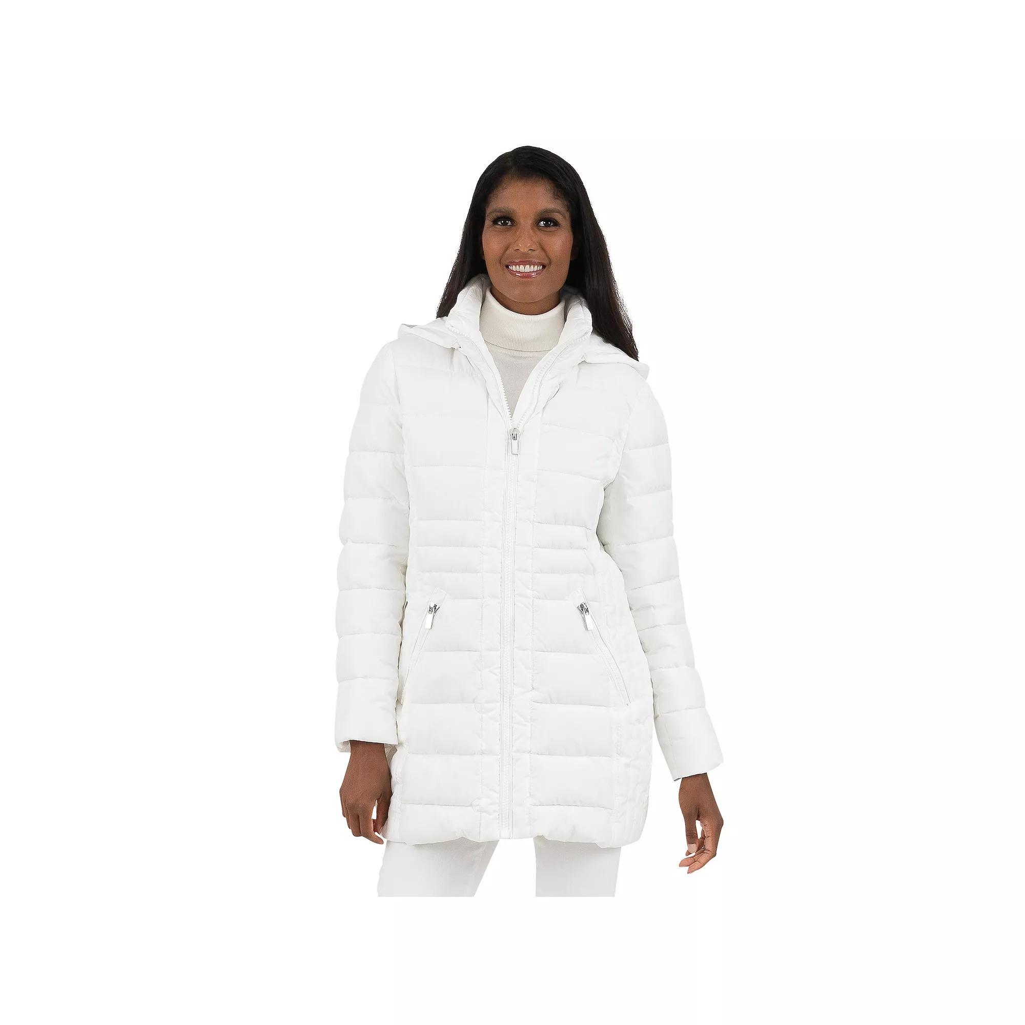 Women's Fleet Street Detachable Hooded Puffer Coat, Size: Large, Black Product Image