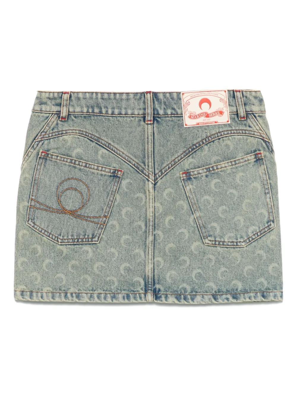 Moon Laser denim mini skirt Product Image