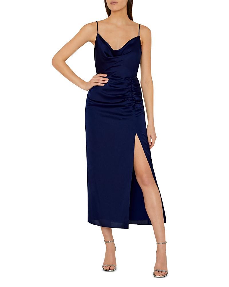 Milly Lilliana Ruched Midi Slip Dress Product Image