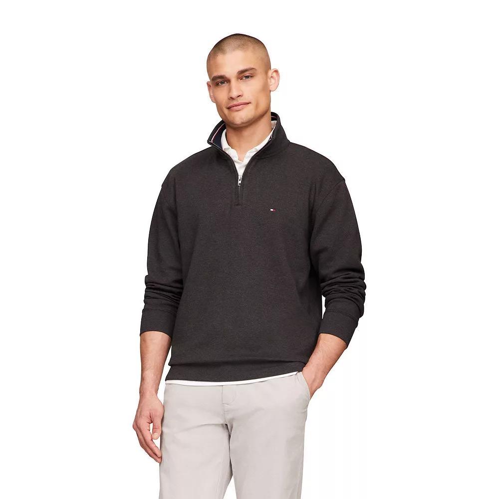 Mens Tommy Hilfiger Logo Quarter-Zip Top New Blue Grey Product Image