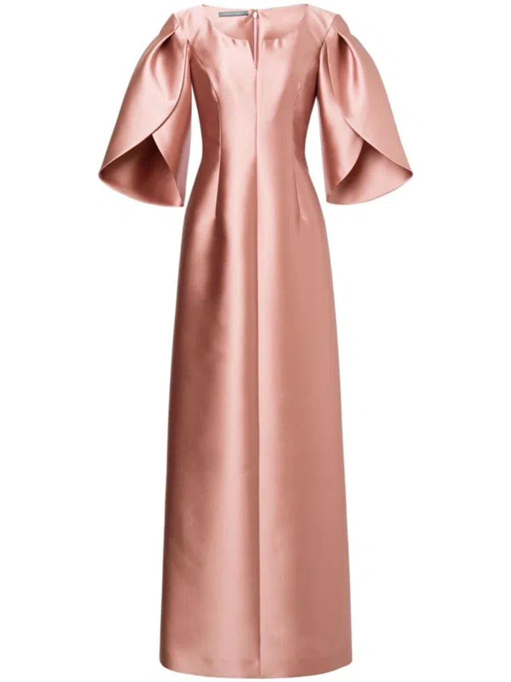 ALBERTA FERRETTI Pleated Full-skirt Gown In Violet Product Image
