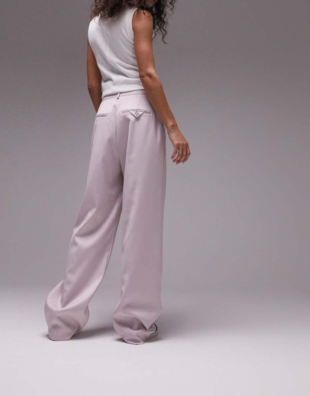 Topshop straight slouch pants with patch pocket Product Image
