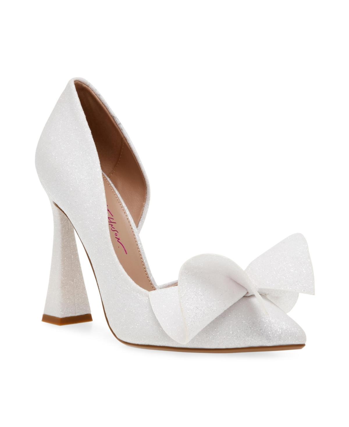 Betsey Johnson Nobble Bow Glitter Reflective Pointed Toe Pumps Product Image