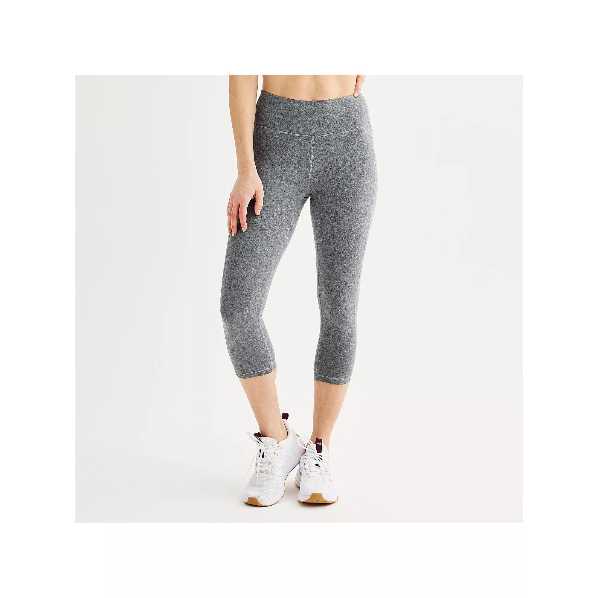 Women's Tek Gear® Essential Soft Capri Leggings, Size: Large, Grey Product Image