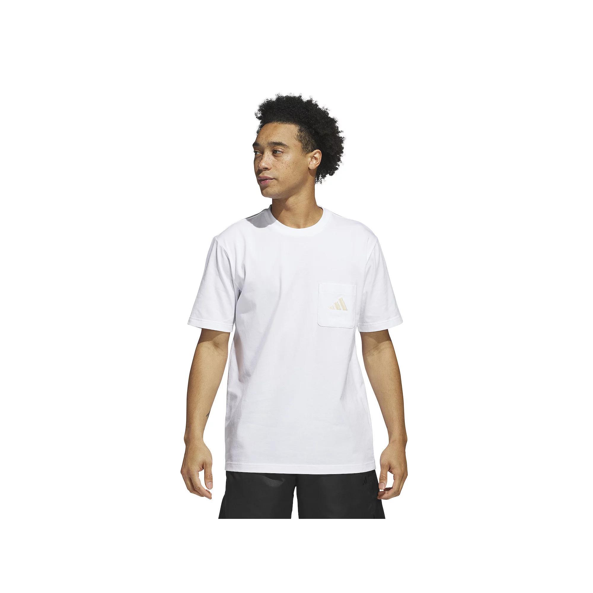 Big & Tall adidas 3-Bar Sportswear Pocket T-Shirt, Men's, Size: 3XL, White Product Image