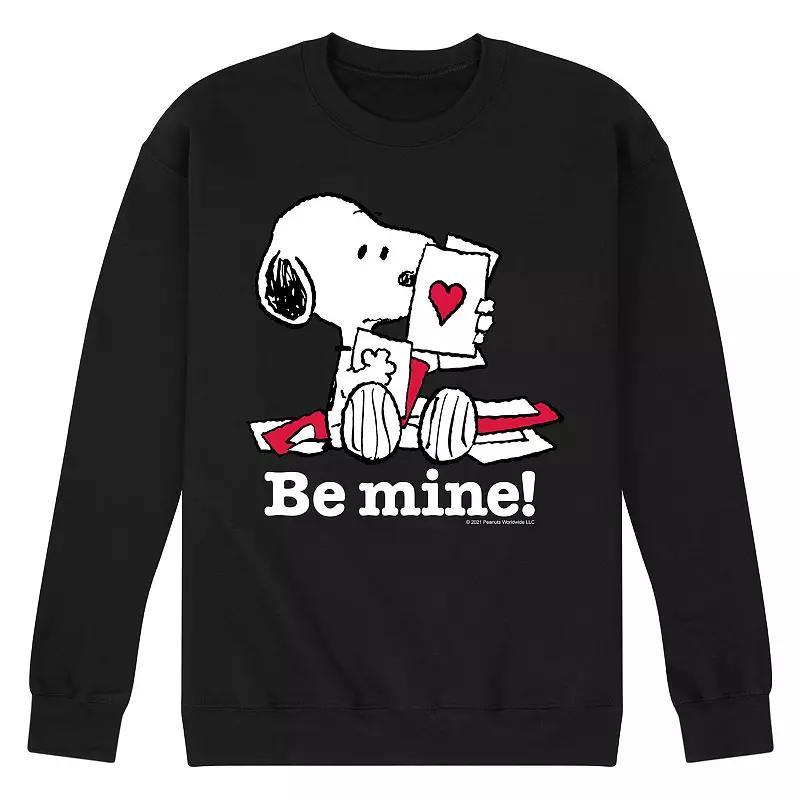 Mens Peanuts Be Mine Snoopy Fleece Sweatshirt Product Image