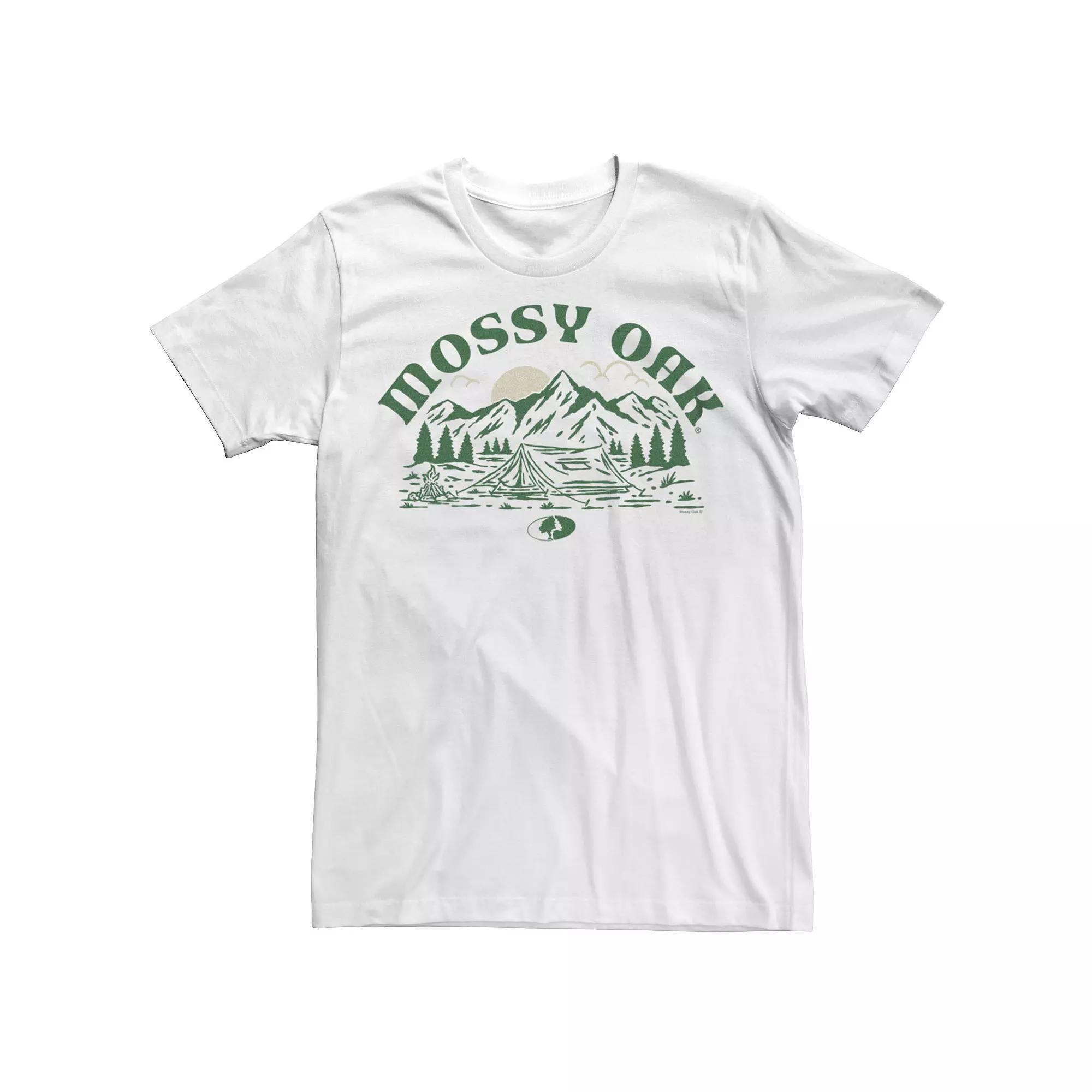 Mens Mossy Oak Camping Landscape Retro Graphic Tee Product Image