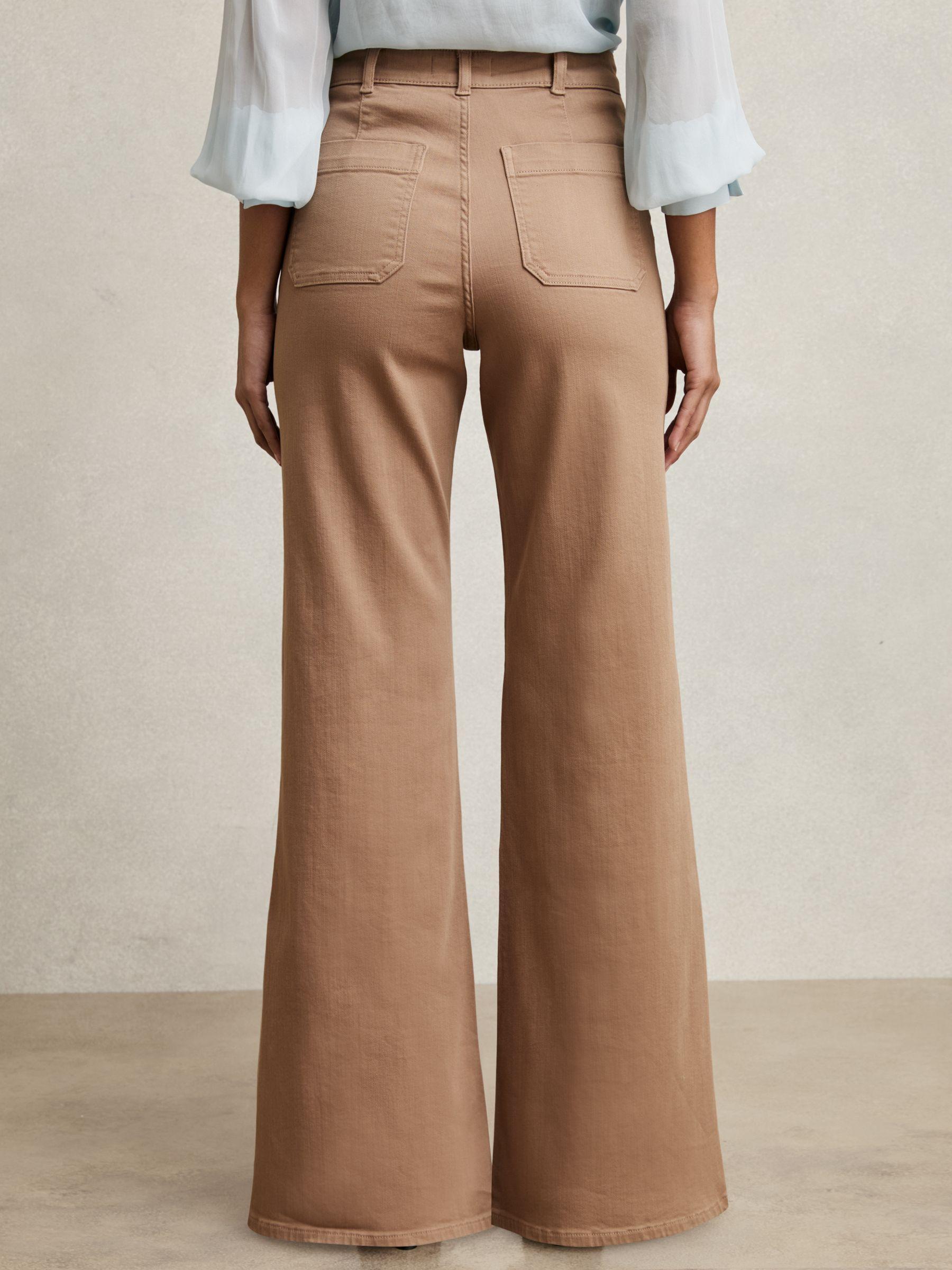 Petite Stretch-Cotton Wide-Leg Jeans in Light Blue Product Image