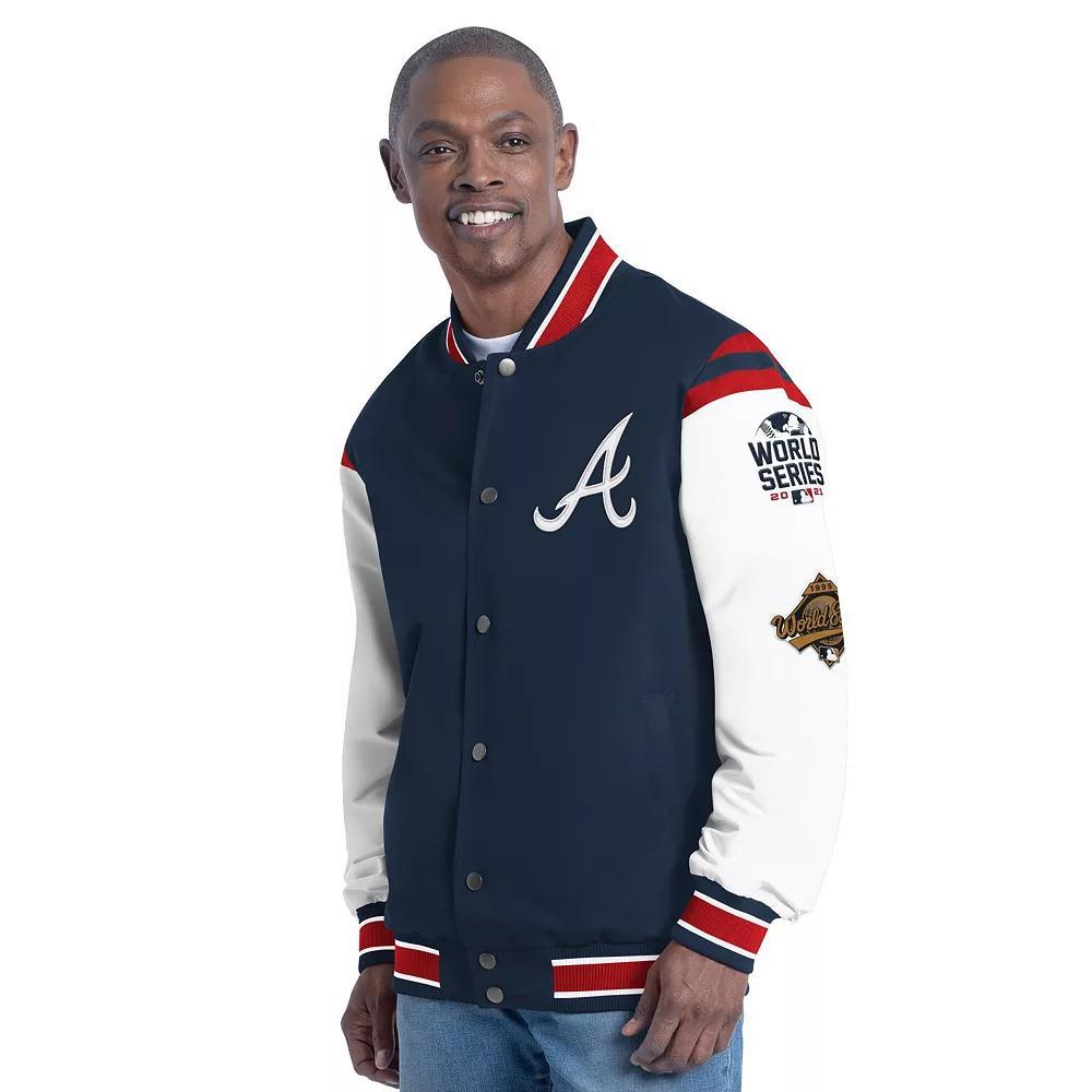 Men's G-III Sports by Carl Banks  Orange Baltimore Orioles Recruit Commemorative Full-Snap Varsity Jacket, Size: Large Product Image
