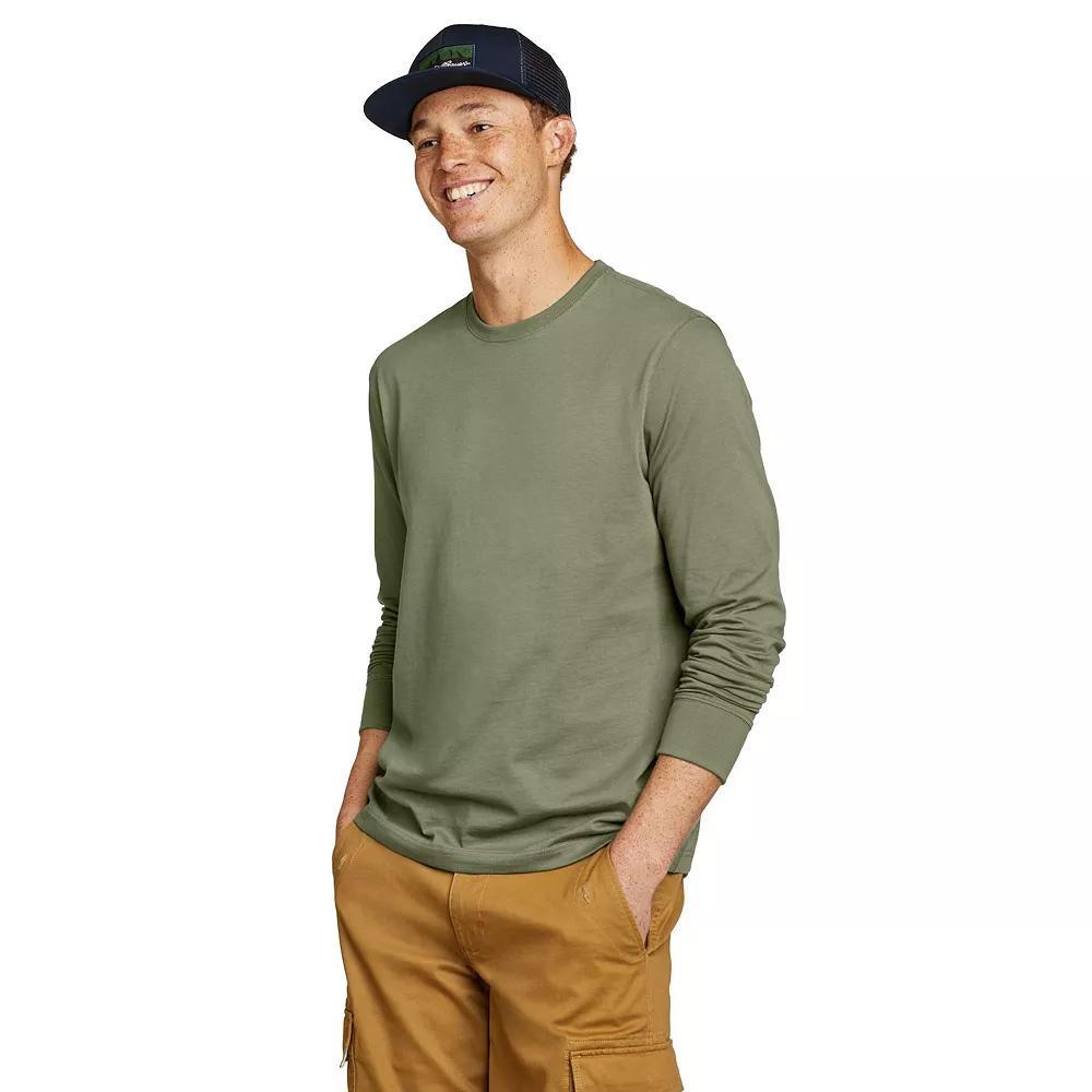 Men's Eddie Bauer Legend Wash Long Sleeve Classic Tee, Size: XL, Green Olive Product Image