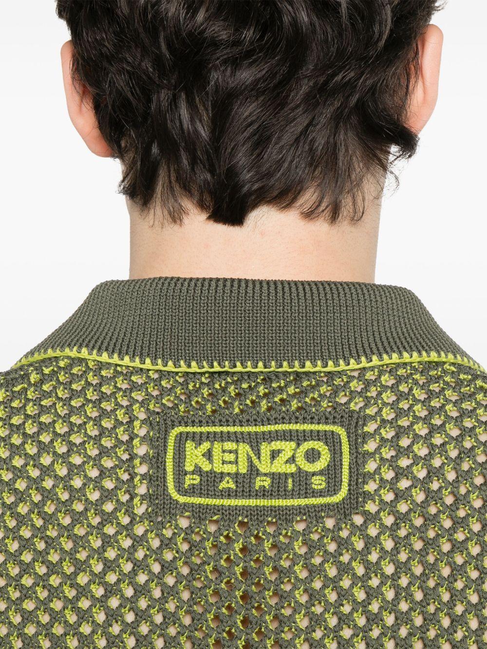 open-knit polo shirt  Product Image