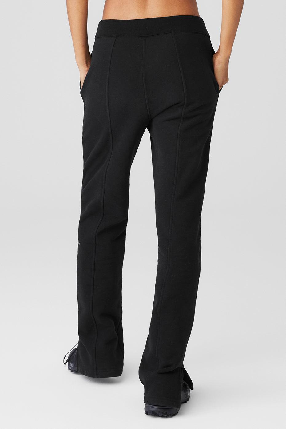 High-Waist Free Time Straight Leg Sweatpant - Black Product Image