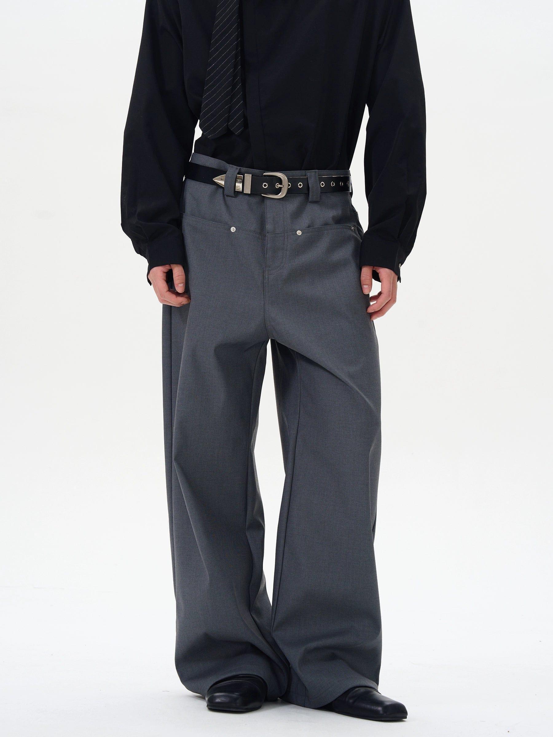RT No. 12254 DRAPE WIDE STRAIGHT PANTS Product Image