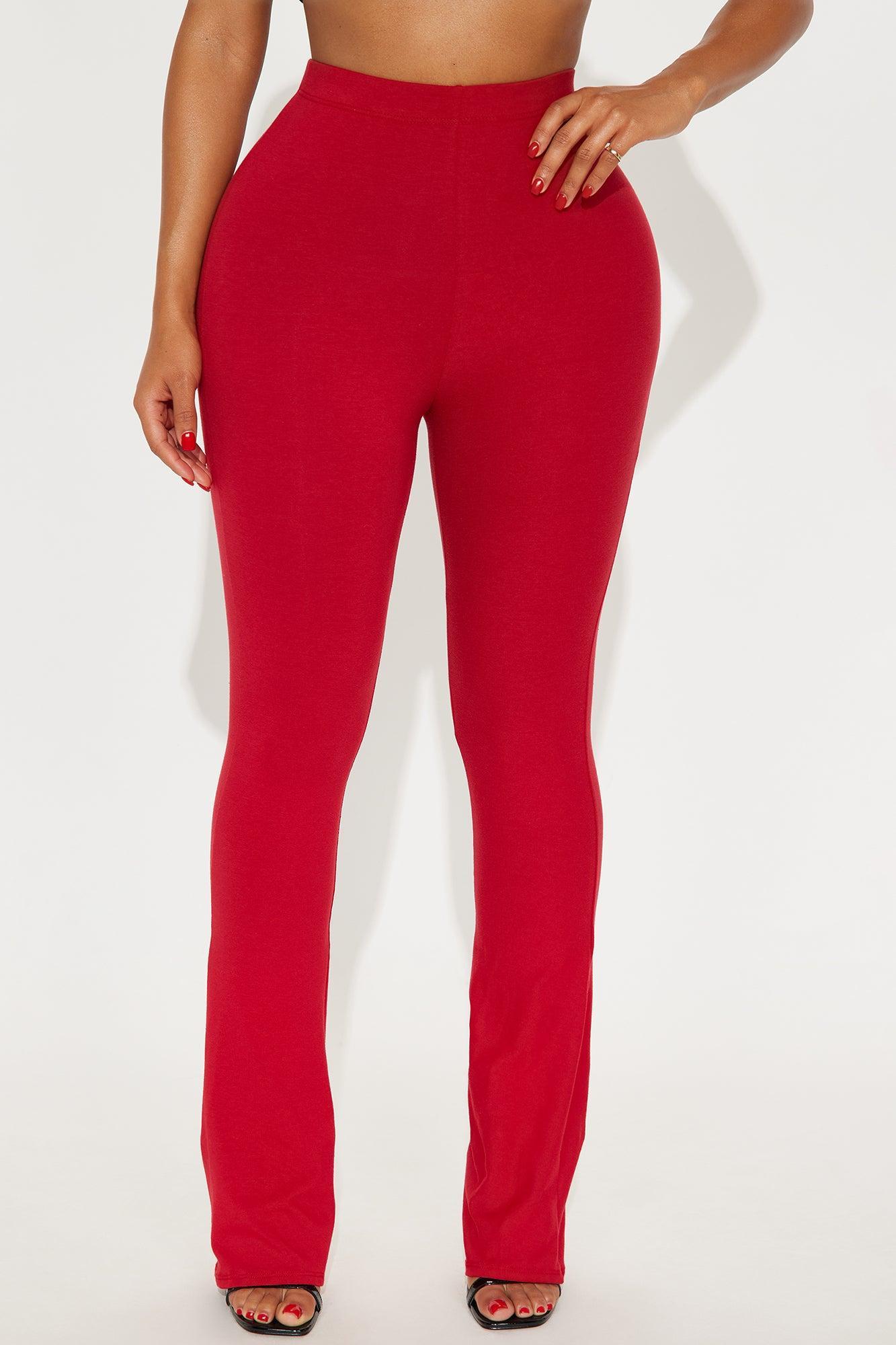 Petite Adriana Flare Pant - Red Product Image