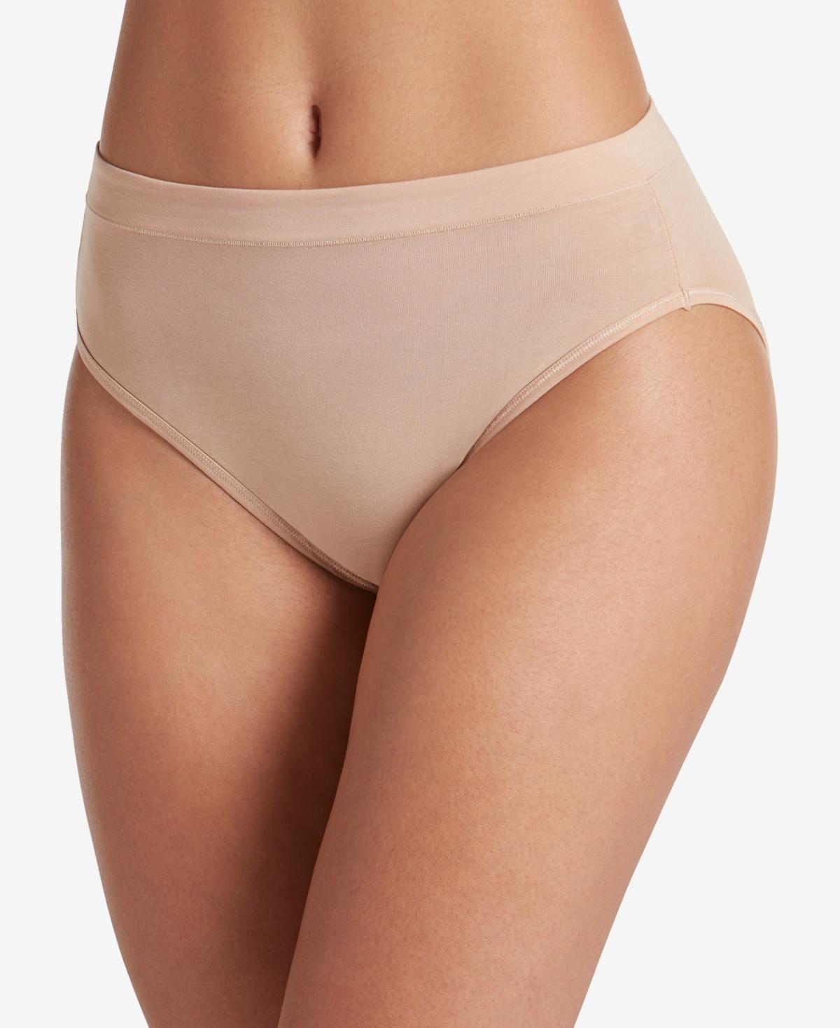 Women's Jockey® Cotton Stretch Hi-Cut Panty 1555, Just Past Black Product Image