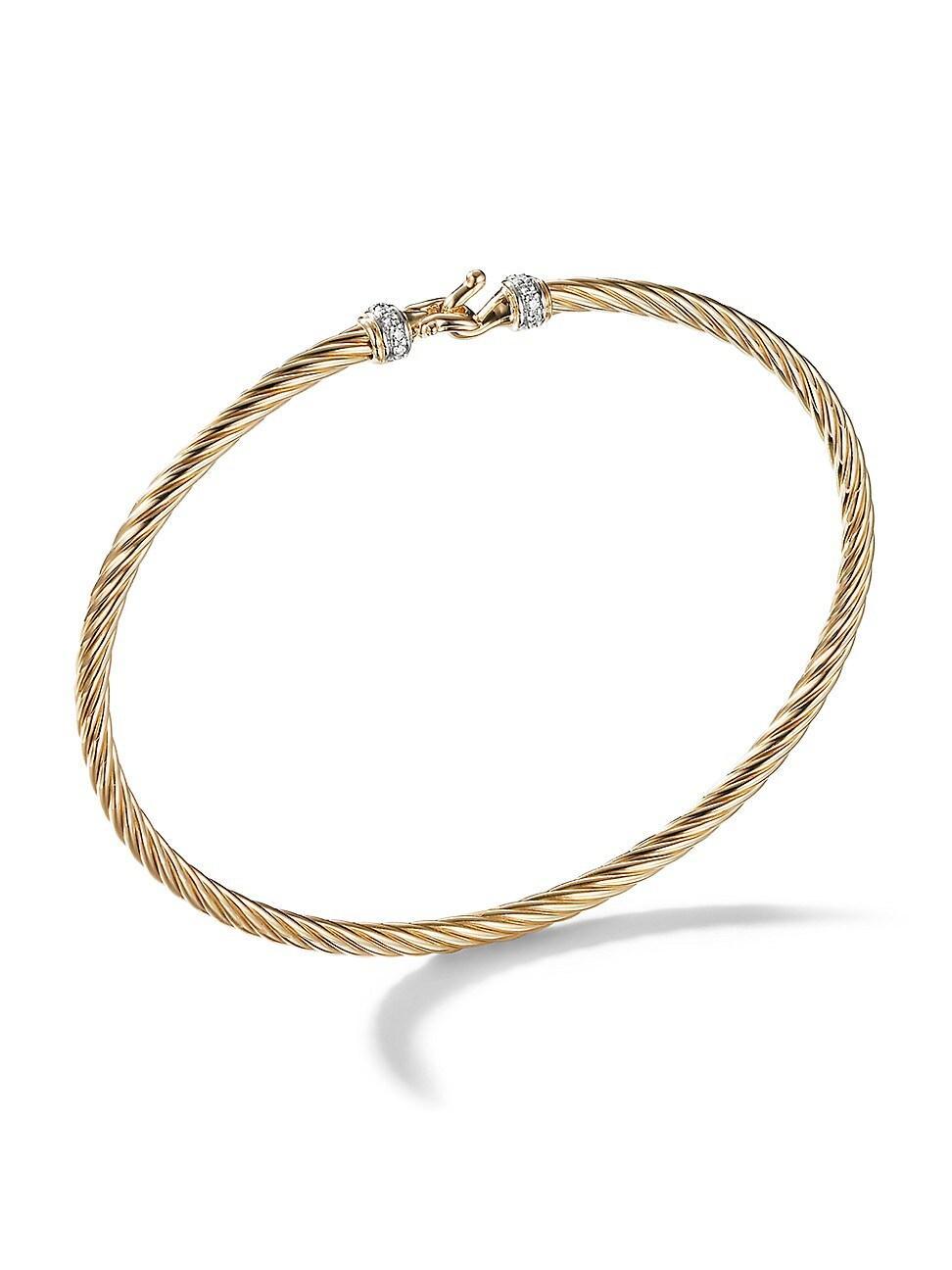 Womens Buckle Classic Cable Bracelet in 18K Yellow Gold Product Image