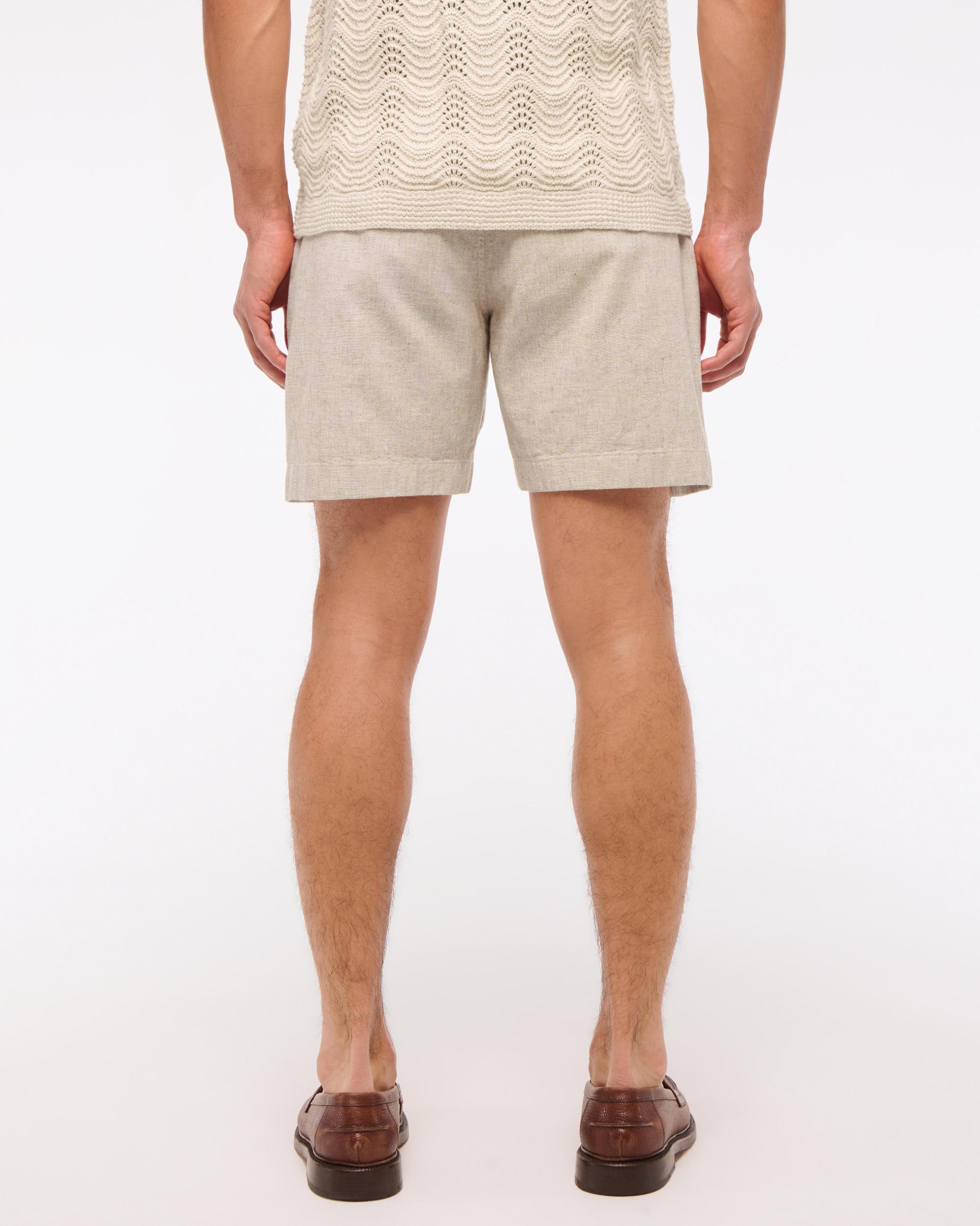 Linen-Blend Plainfront Short Product Image