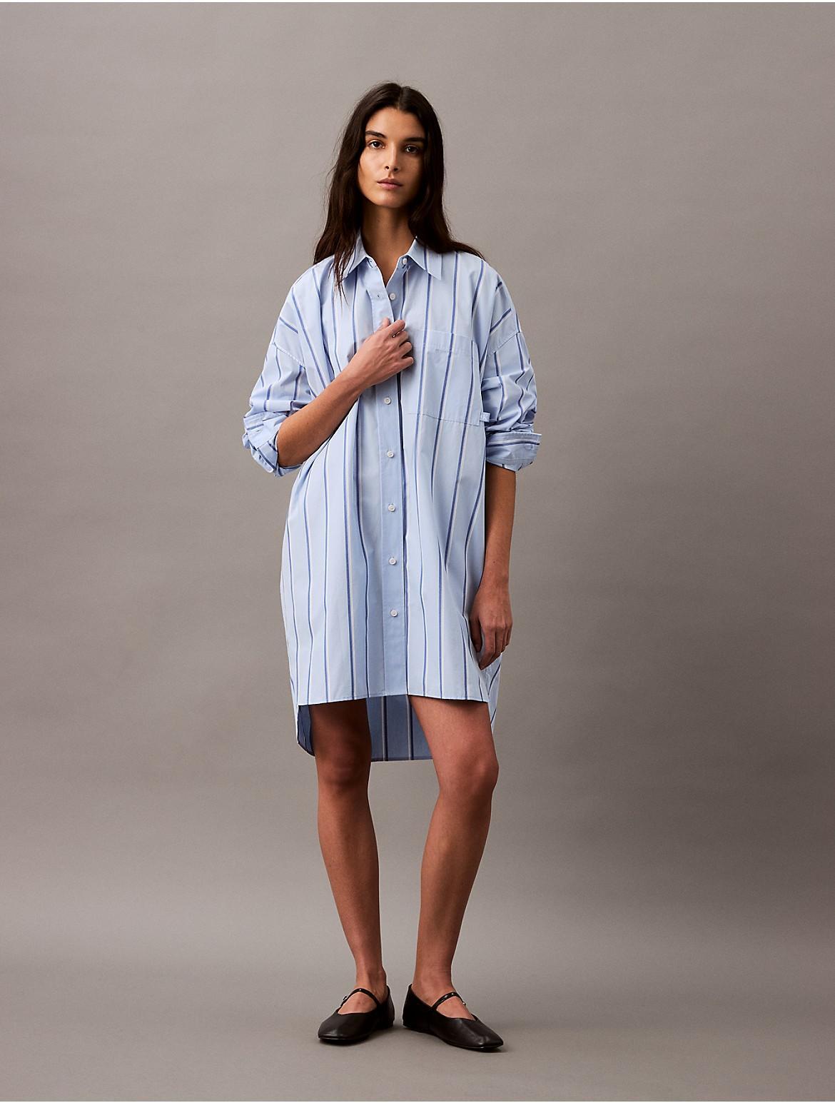 Calvin Klein Women's Stripe Relaxed Shirt Dress - Yellow - S Product Image